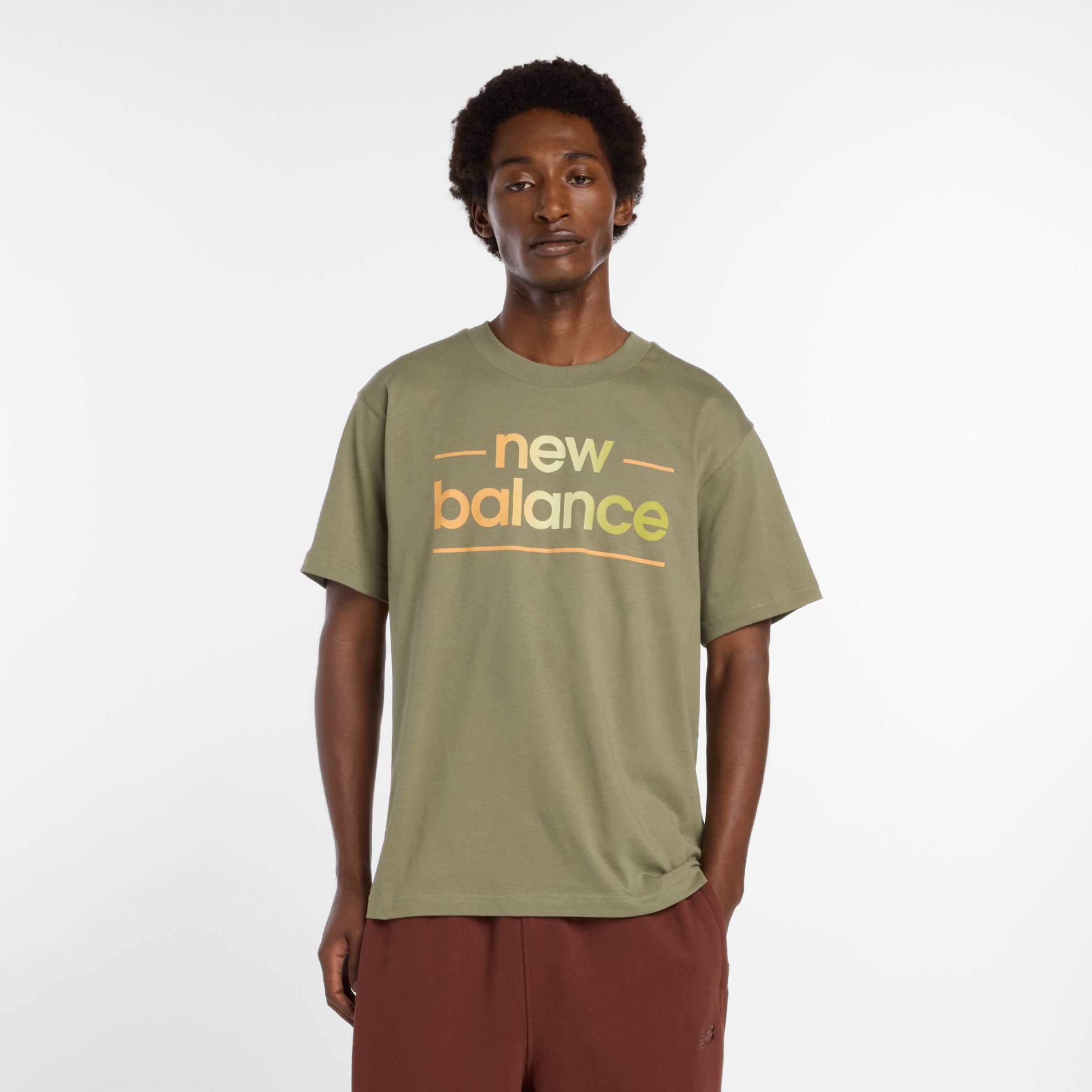 

New Balance Men's Linear T-Shirt Green - Green