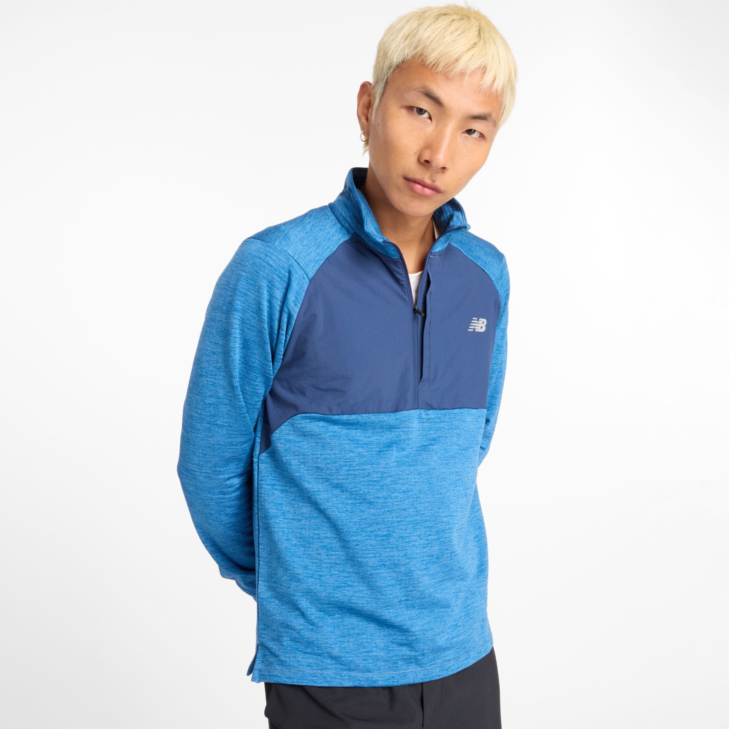 

New Balance Men's Athletics Heat Grid 1/2 Zip Blue - Blue