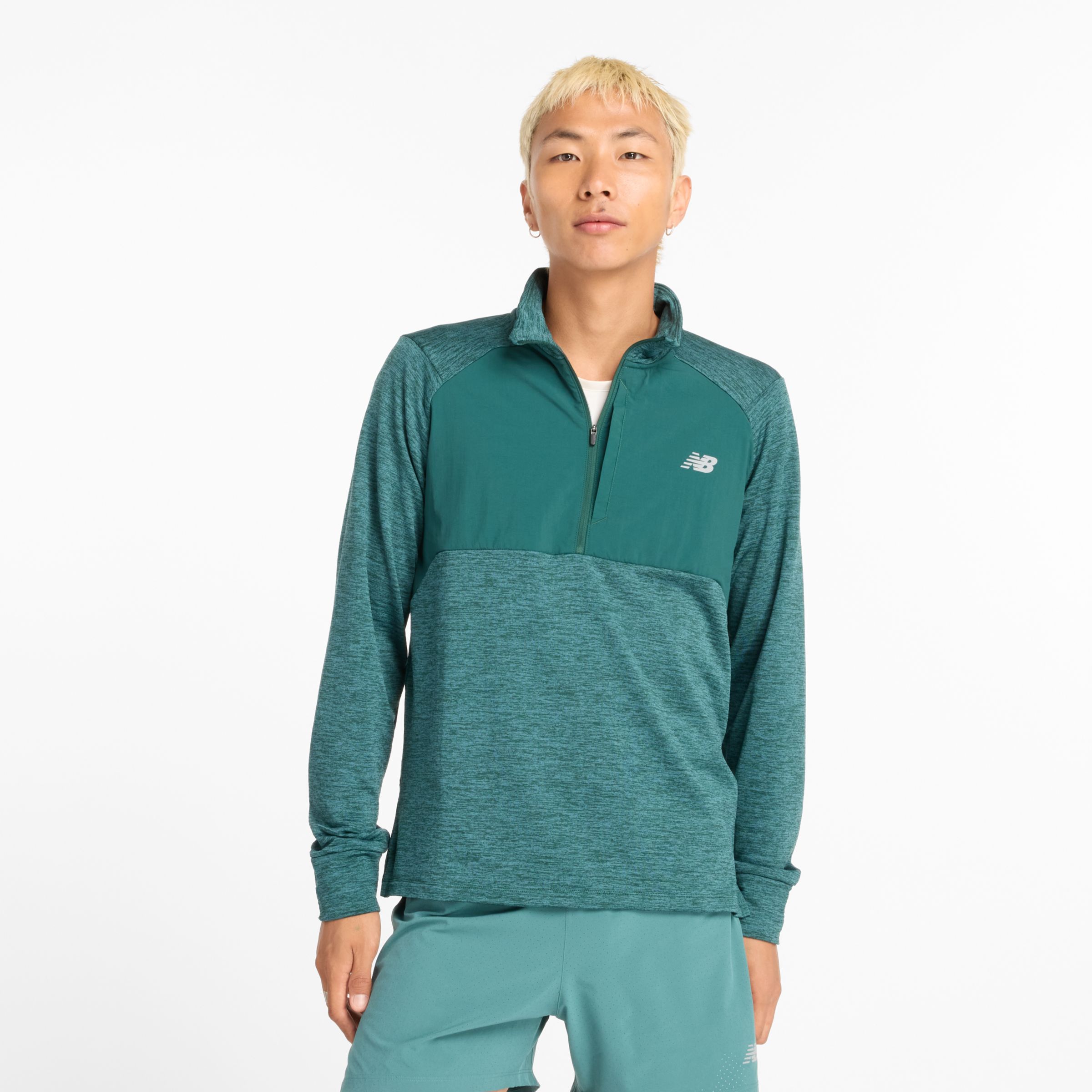 

New Balance Men's Athletics Heat Grid 1/2 Zip Green - Green