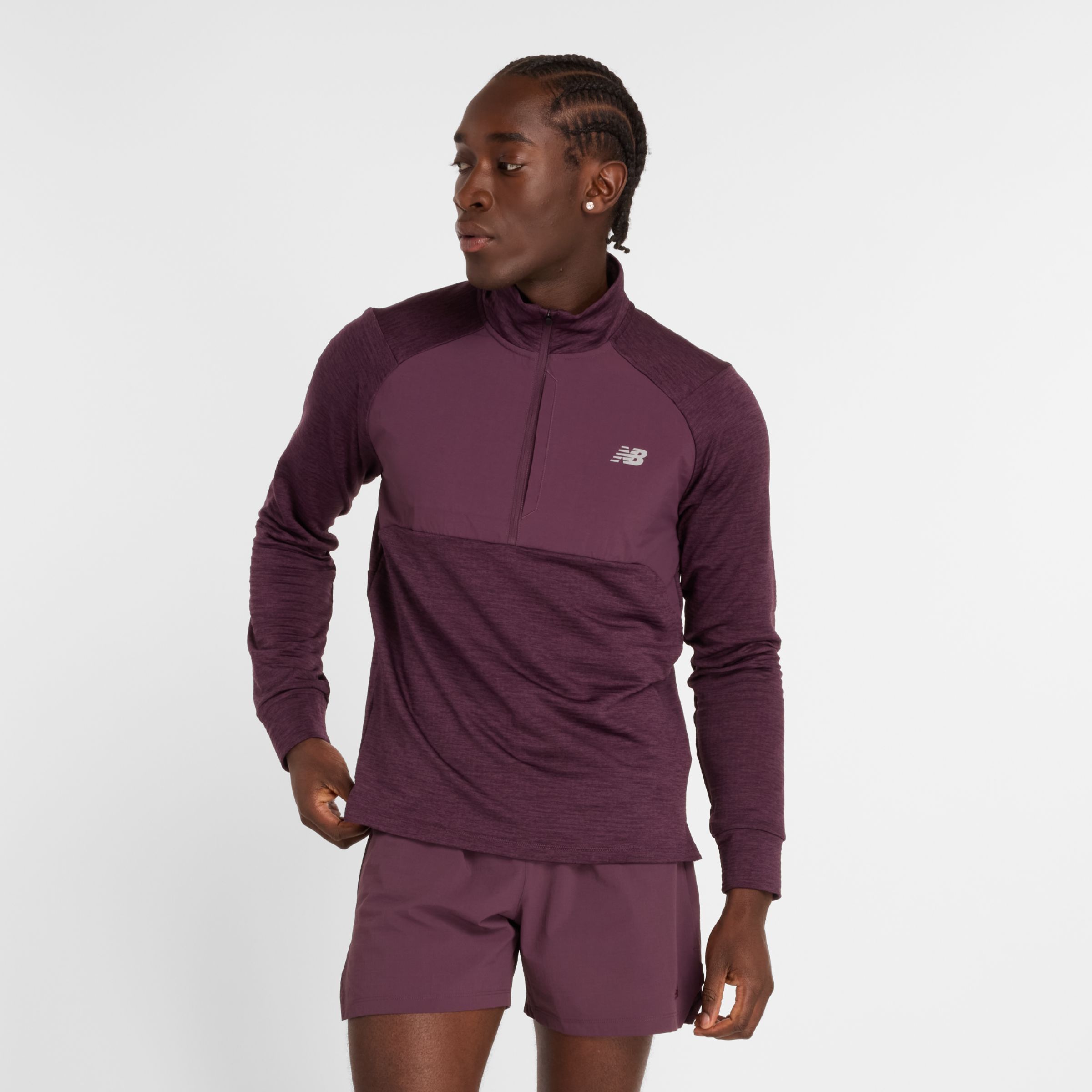 New Balance Uomo Athletics Heat Grid 1/2 Zip, Maglia di poliestere, Taglia XL