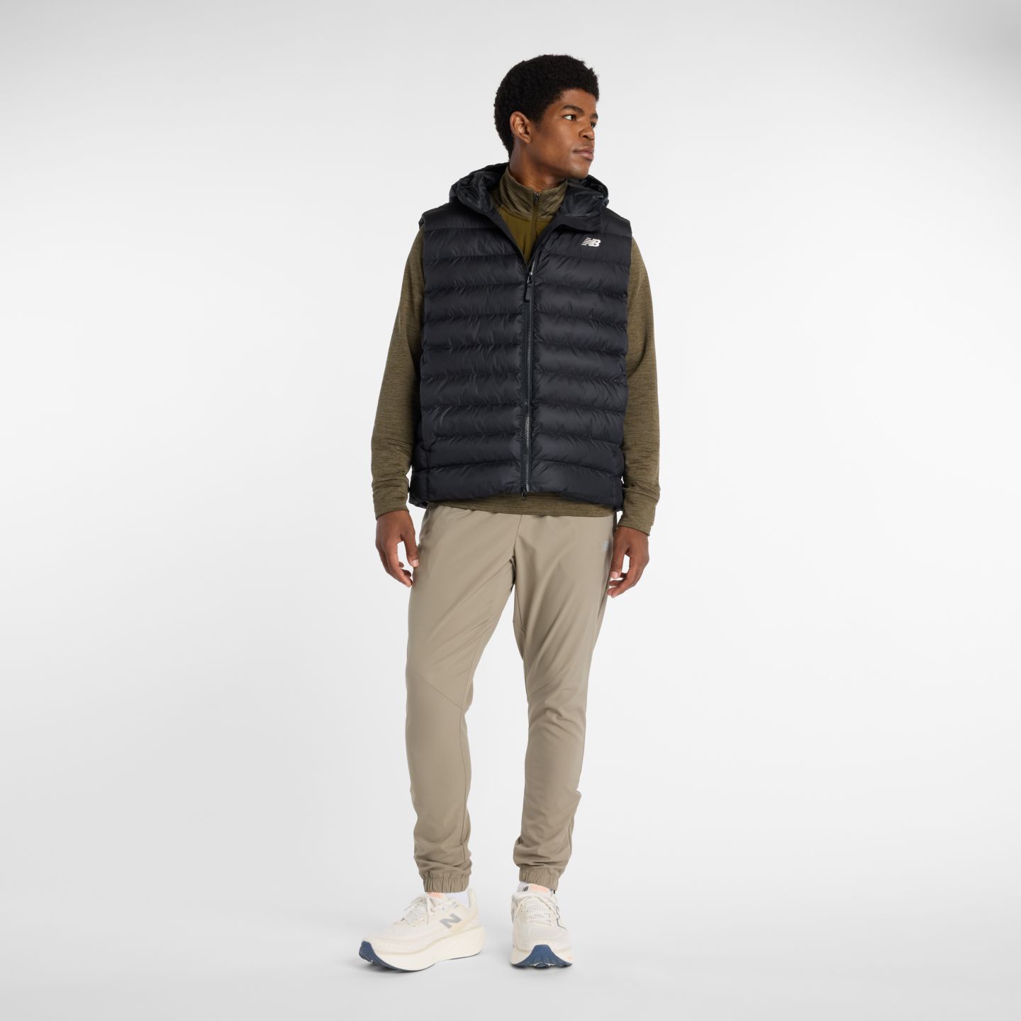 Мужские футболки New Balance RC Essential Heat Grid 1/2 Zip, цвет: Меланжевый — фото 2