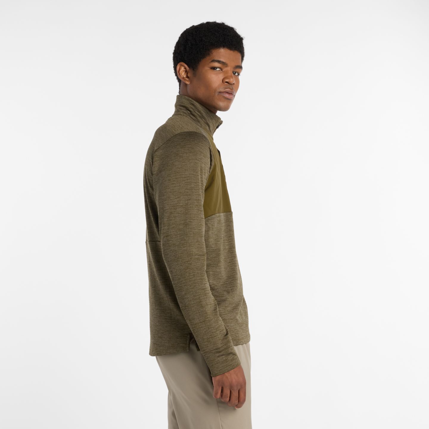 Мужские футболки New Balance RC Essential Heat Grid 1/2 Zip, цвет: Меланжевый — фото 5