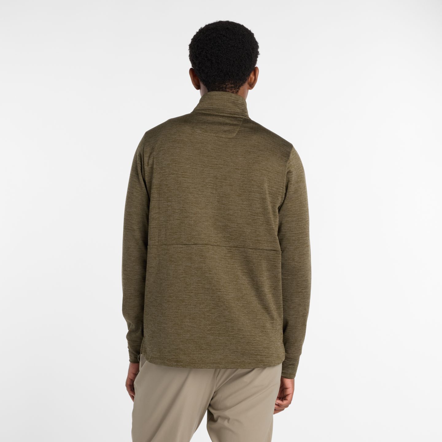 Мужские футболки New Balance RC Essential Heat Grid 1/2 Zip, цвет: Меланжевый — фото 4