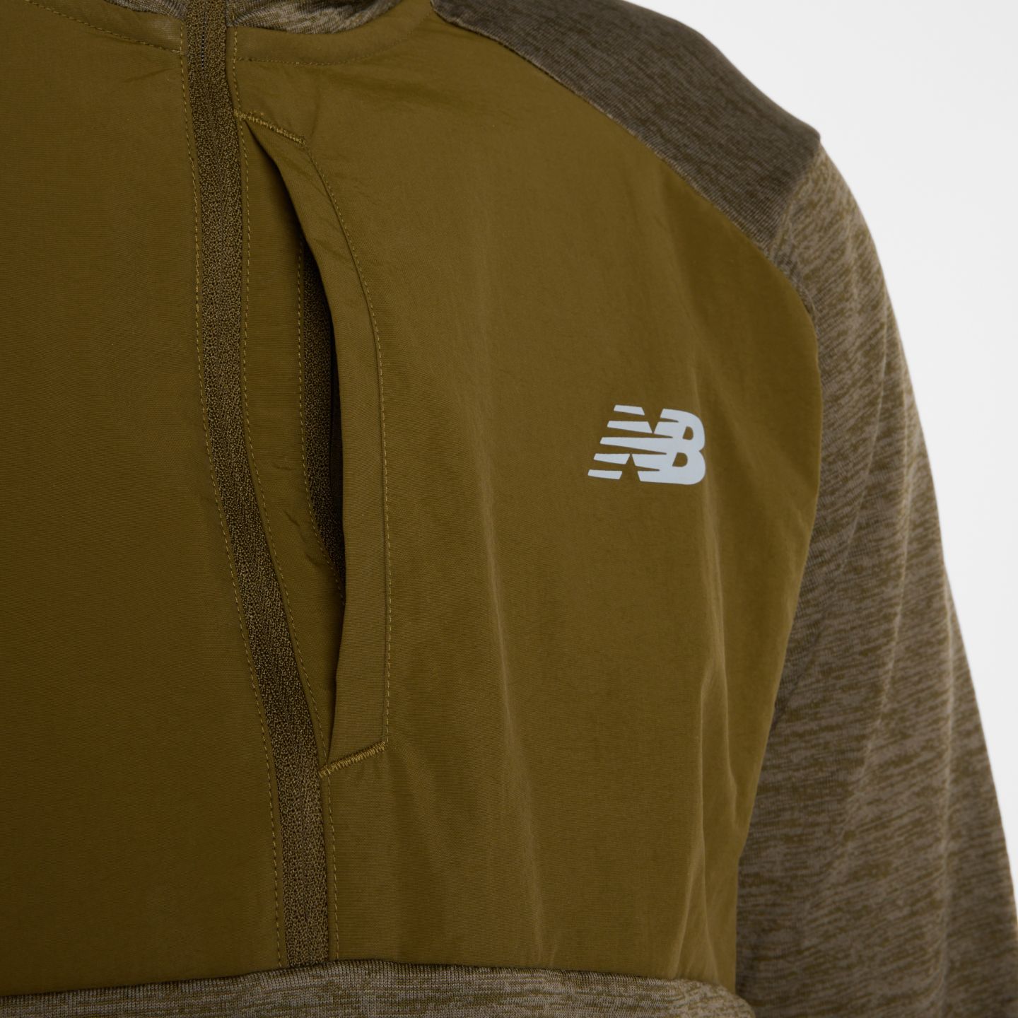 Мужские футболки New Balance RC Essential Heat Grid 1/2 Zip, цвет: Меланжевый — фото 6