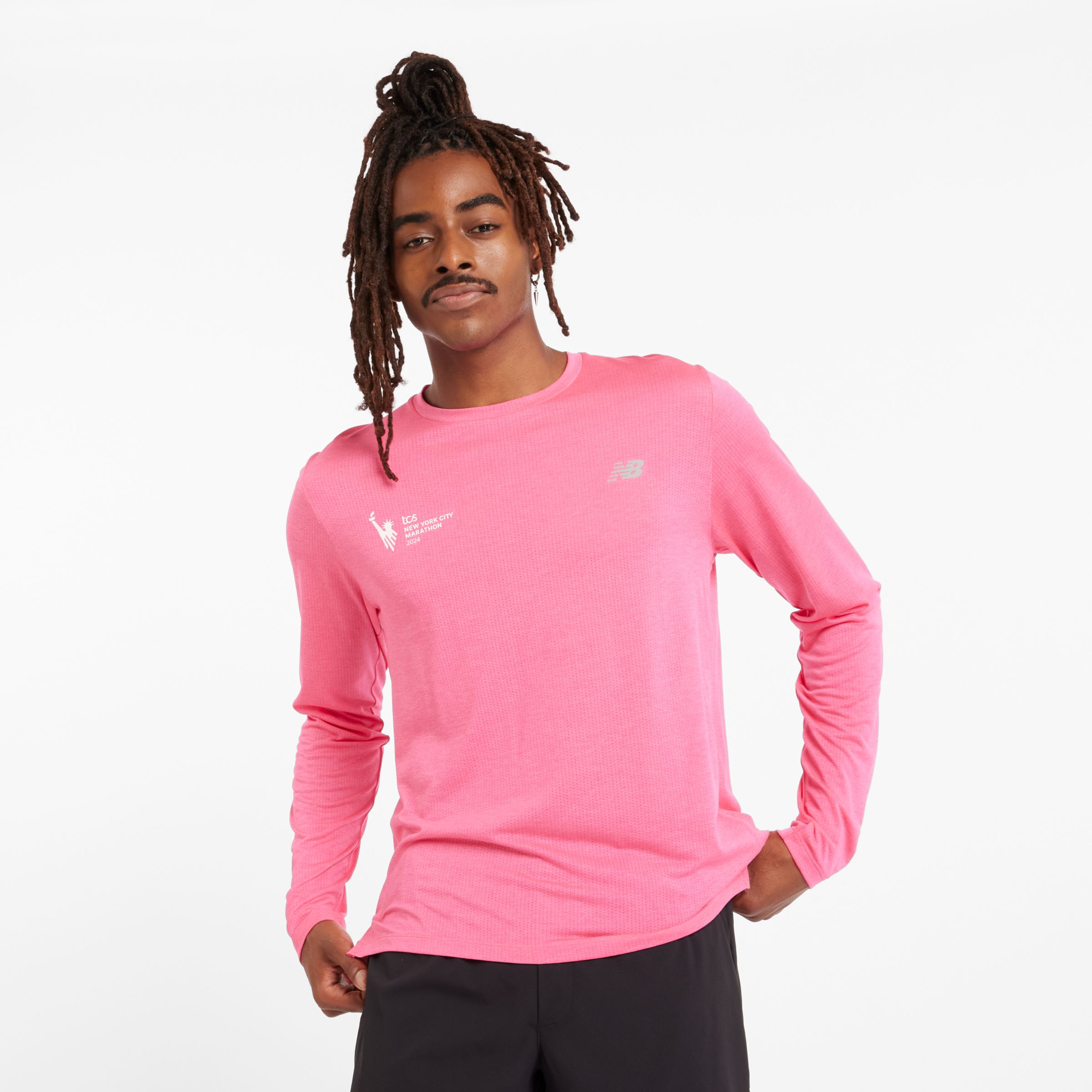 

New Balance Men's NYC Marathon Athletics Long Sleeve Pink - Pink