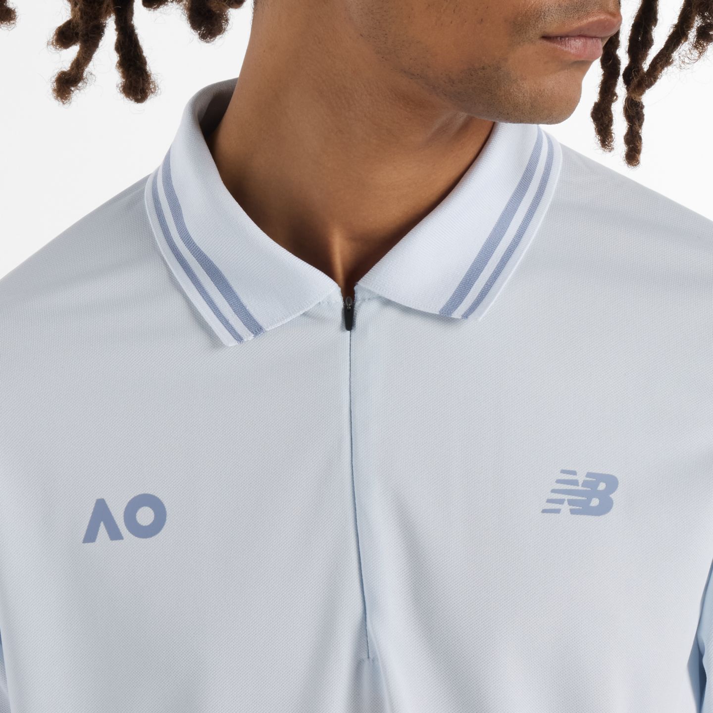 Мужское поло New Balance Australian Open Tournament Polo, цвет: Ледяной синий — фото 3