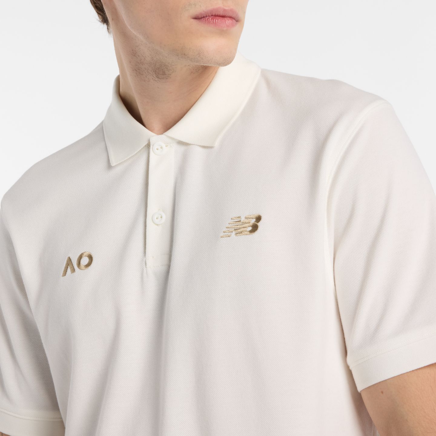 Мужское поло New Balance Australian Open Premium Performance Polo, цвет: Морская соль — фото 3