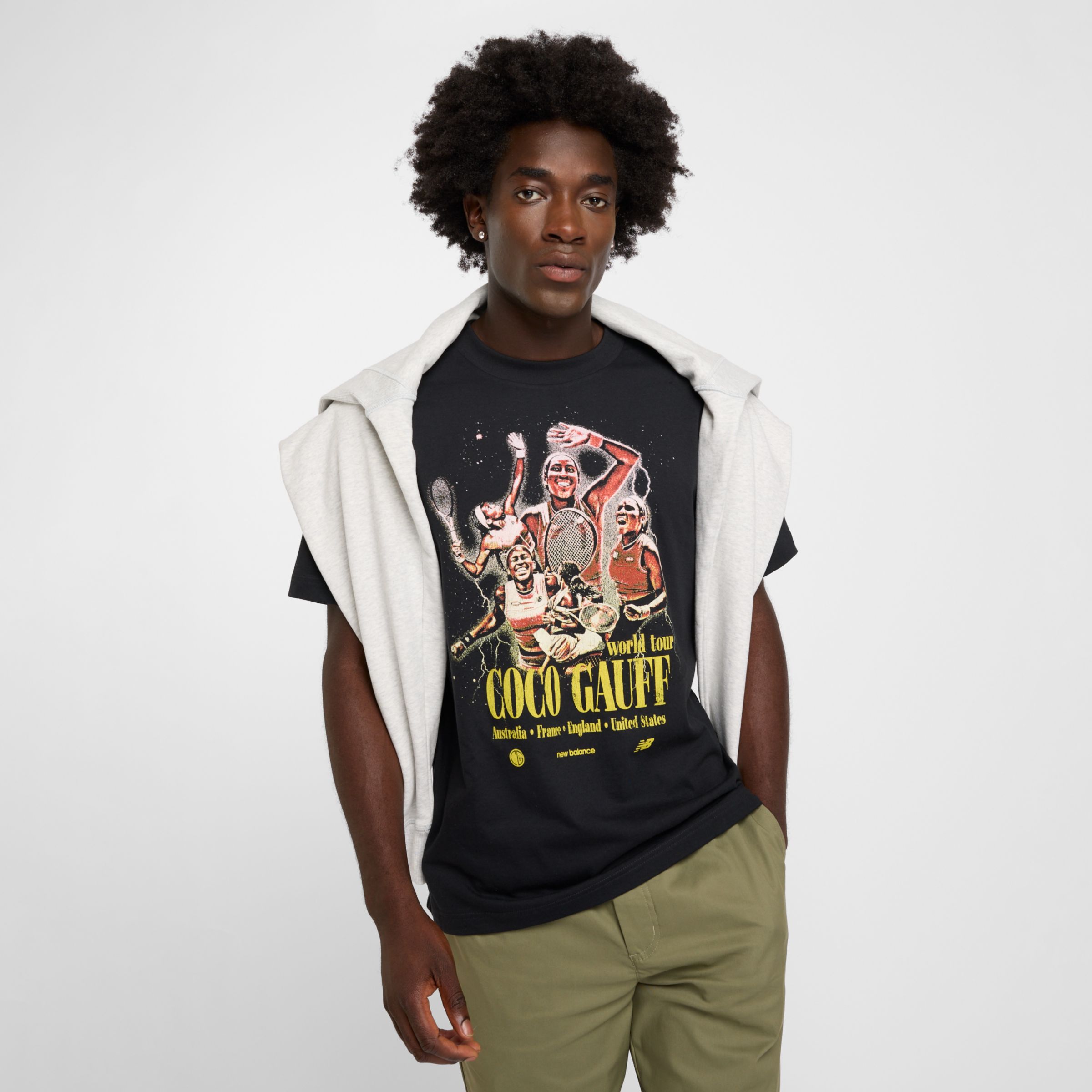 Shop New Balance Men's Coco Gauff World Tour T-shirt In Black