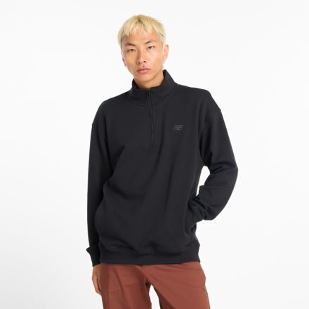 Athletics Fleece 1/2 Zip, ASH HEATHER, MT43501BK