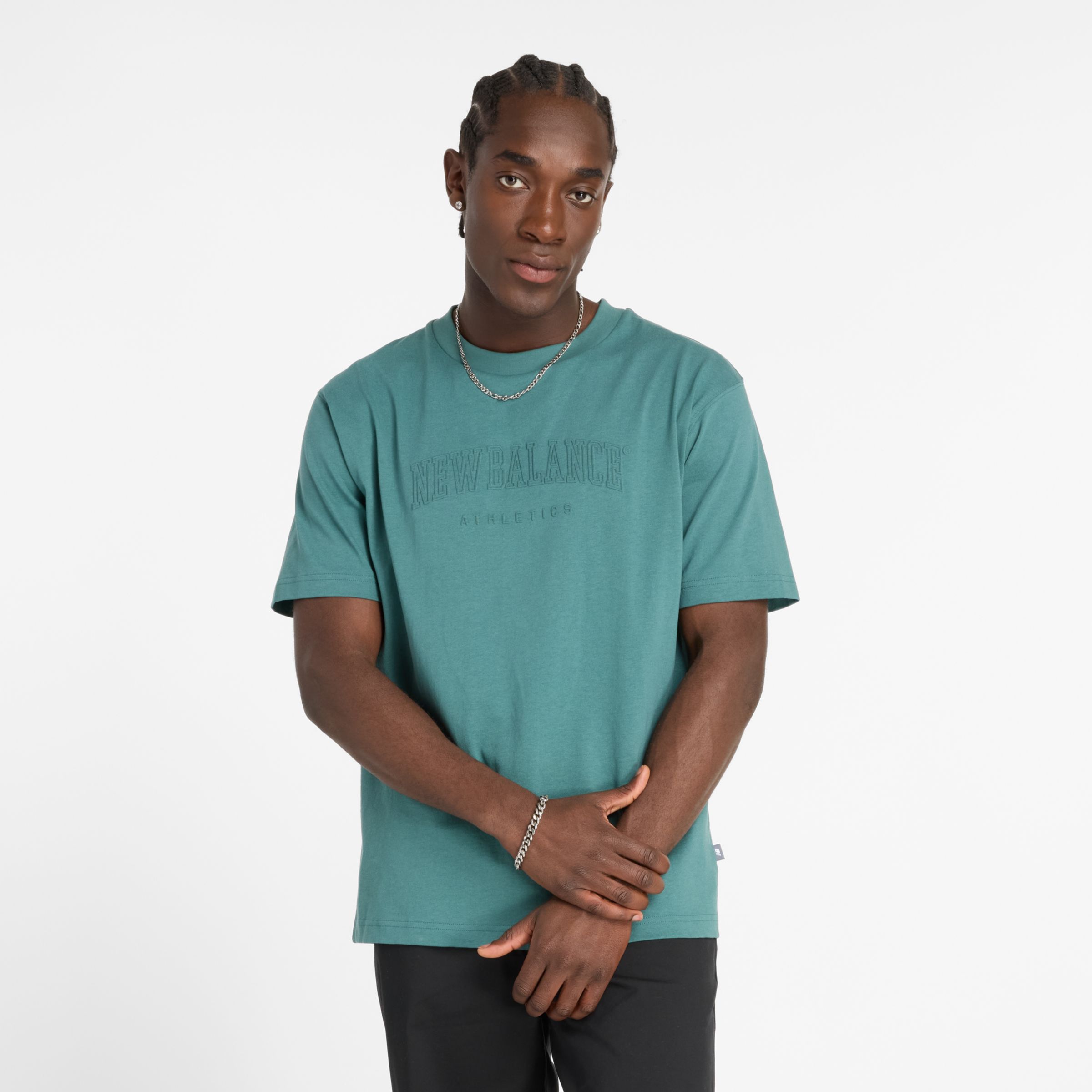 

New Balance Men's Embossed Varsity Jersey T-Shirt Green - Green