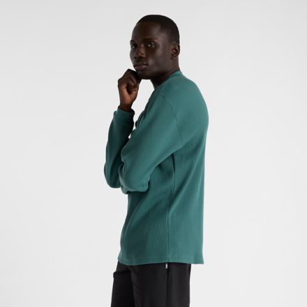 Waffle Knit Long Sleeve Henley