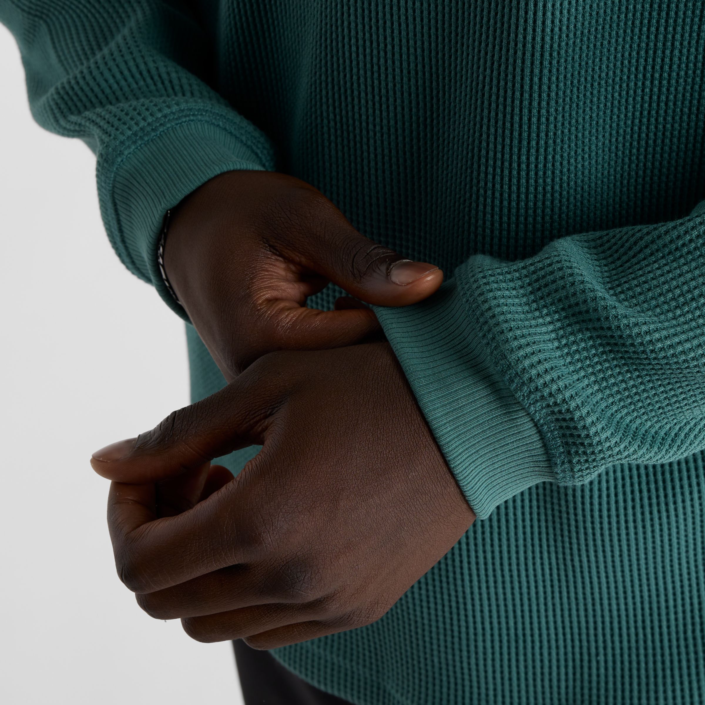 Waffle Knit Long Sleeve Henley