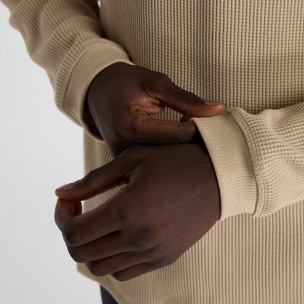 Waffle Knit Long Sleeve Henley