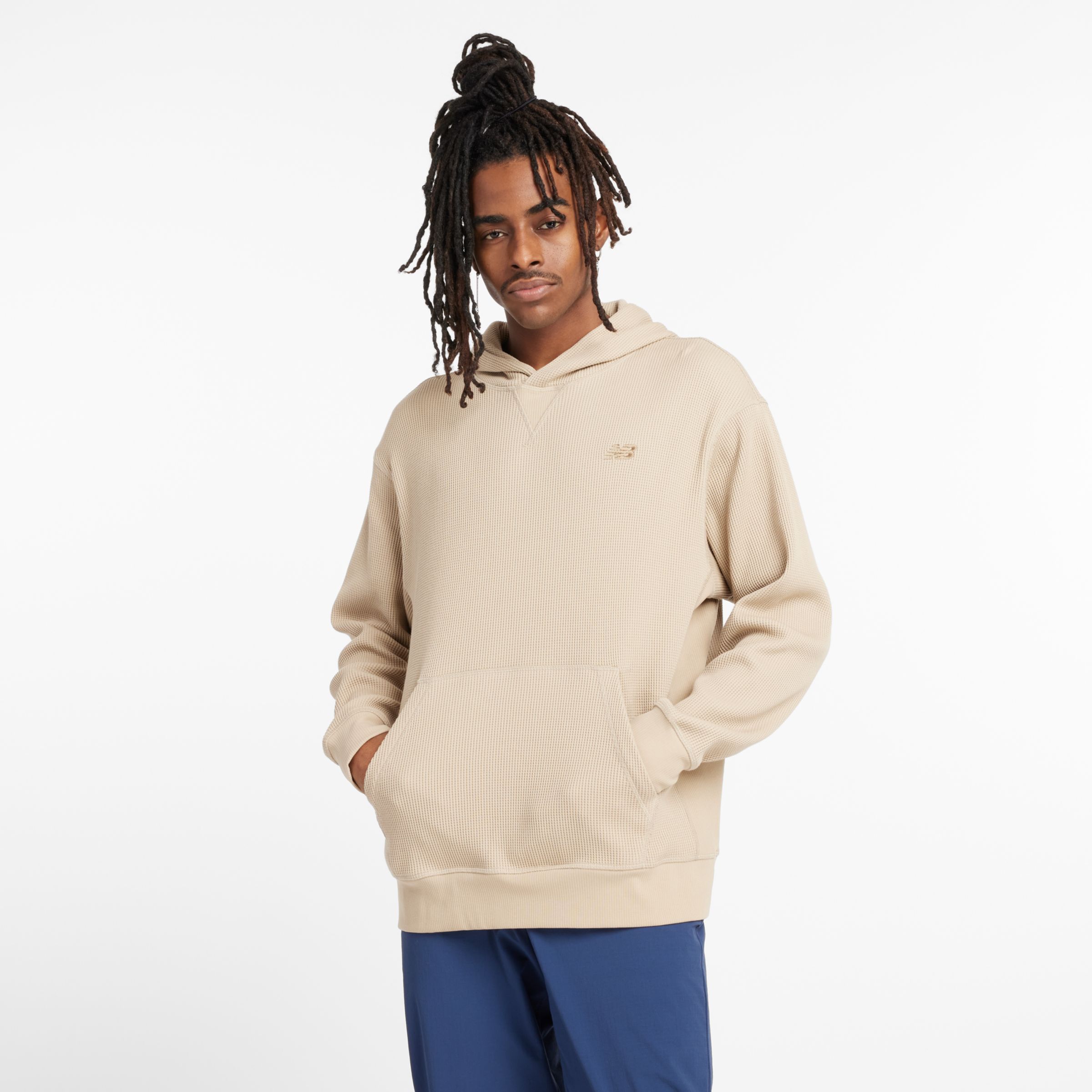 New Balance Uomo Waffle Knit Hoodie, Cotone, Taglia S