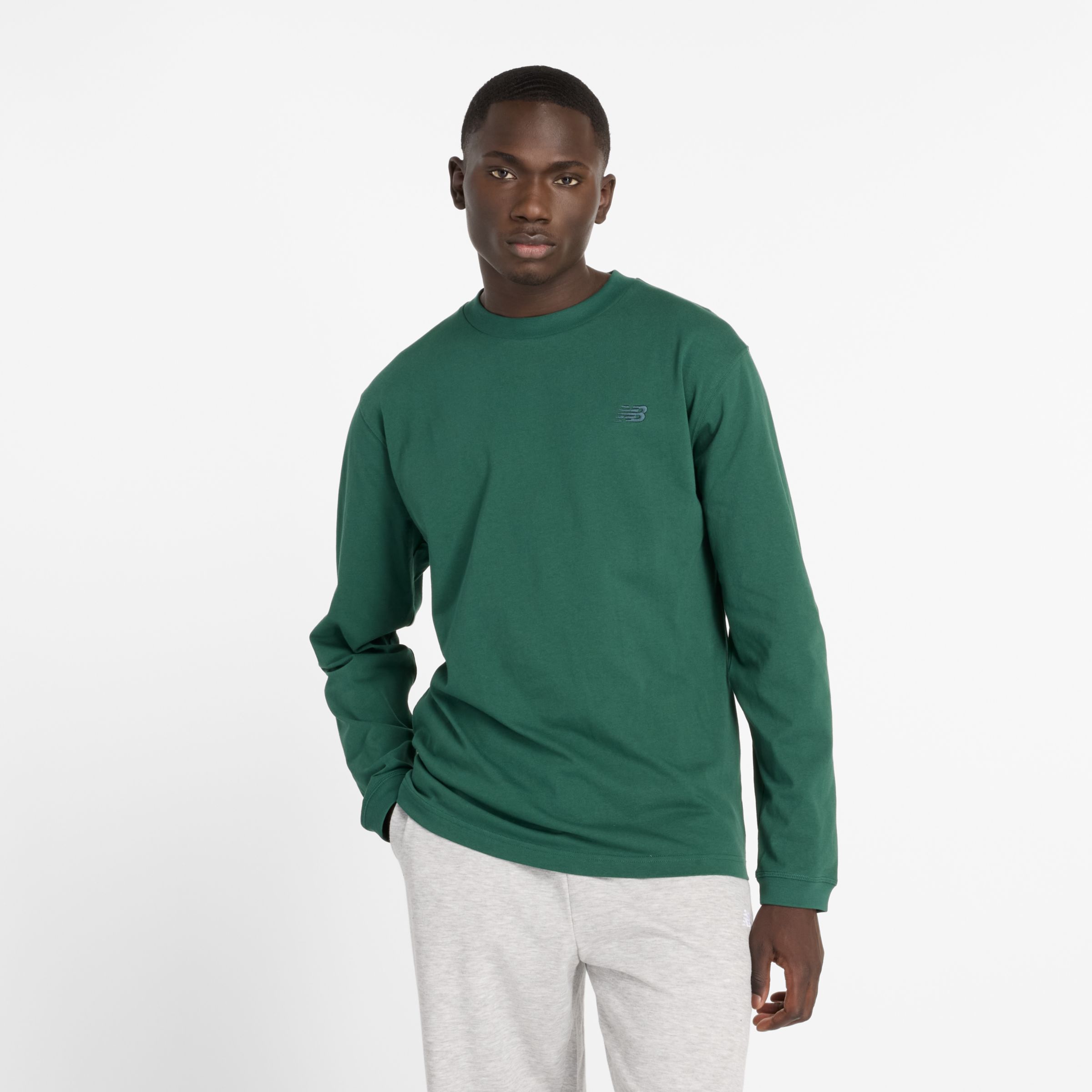 

New Balance Men's Athletics Cotton Long Sleeve Green - Green