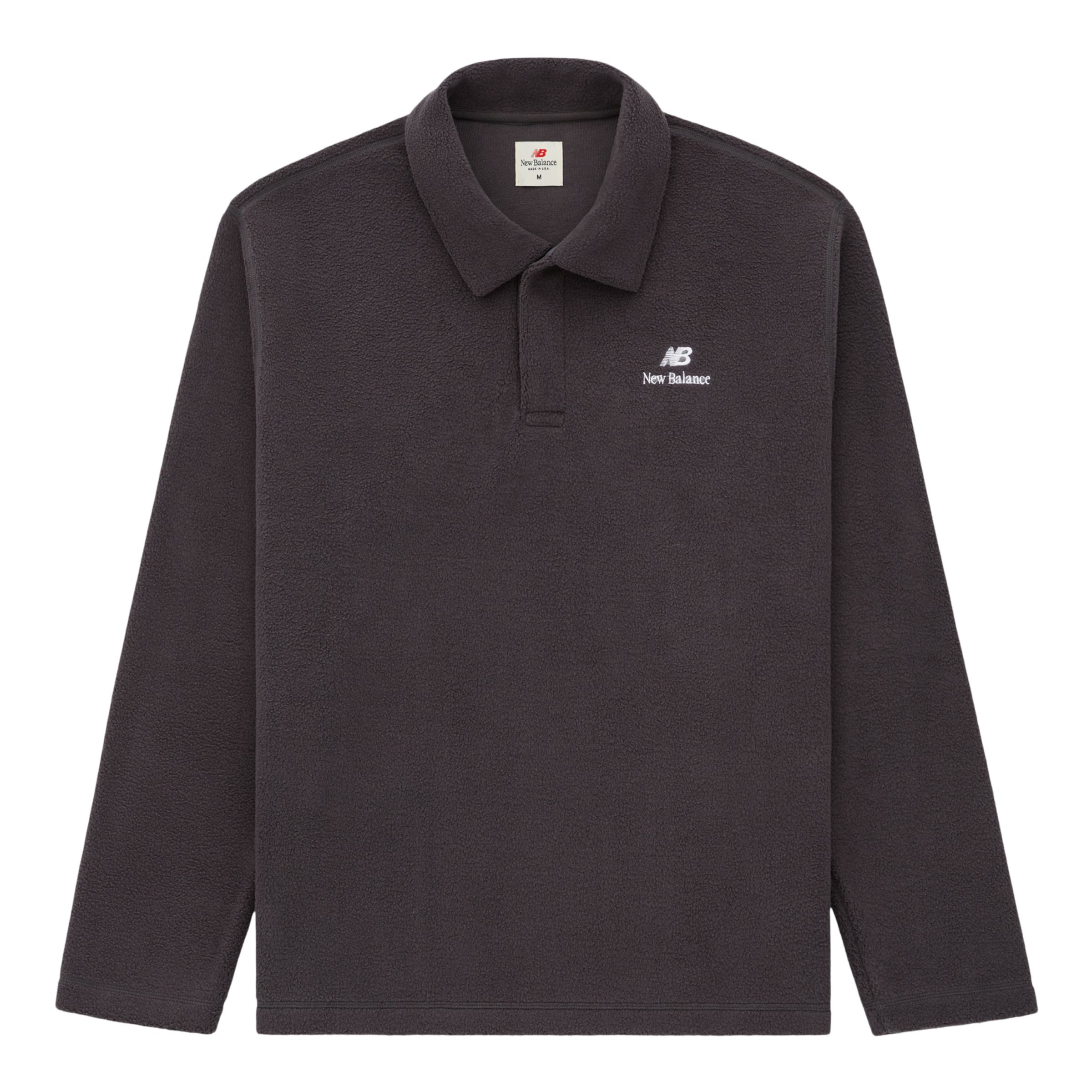 New Balance Homme Made in USA Polar Fleece Polo en Gris, Poly Knit, Taille L