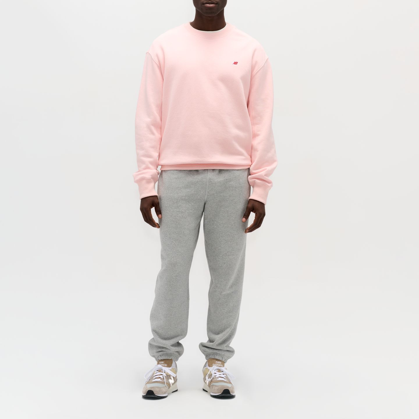 Мужской свитшот New Balance Made in USA Core Crewneck, цвет: Розовый мглистый — фото 1