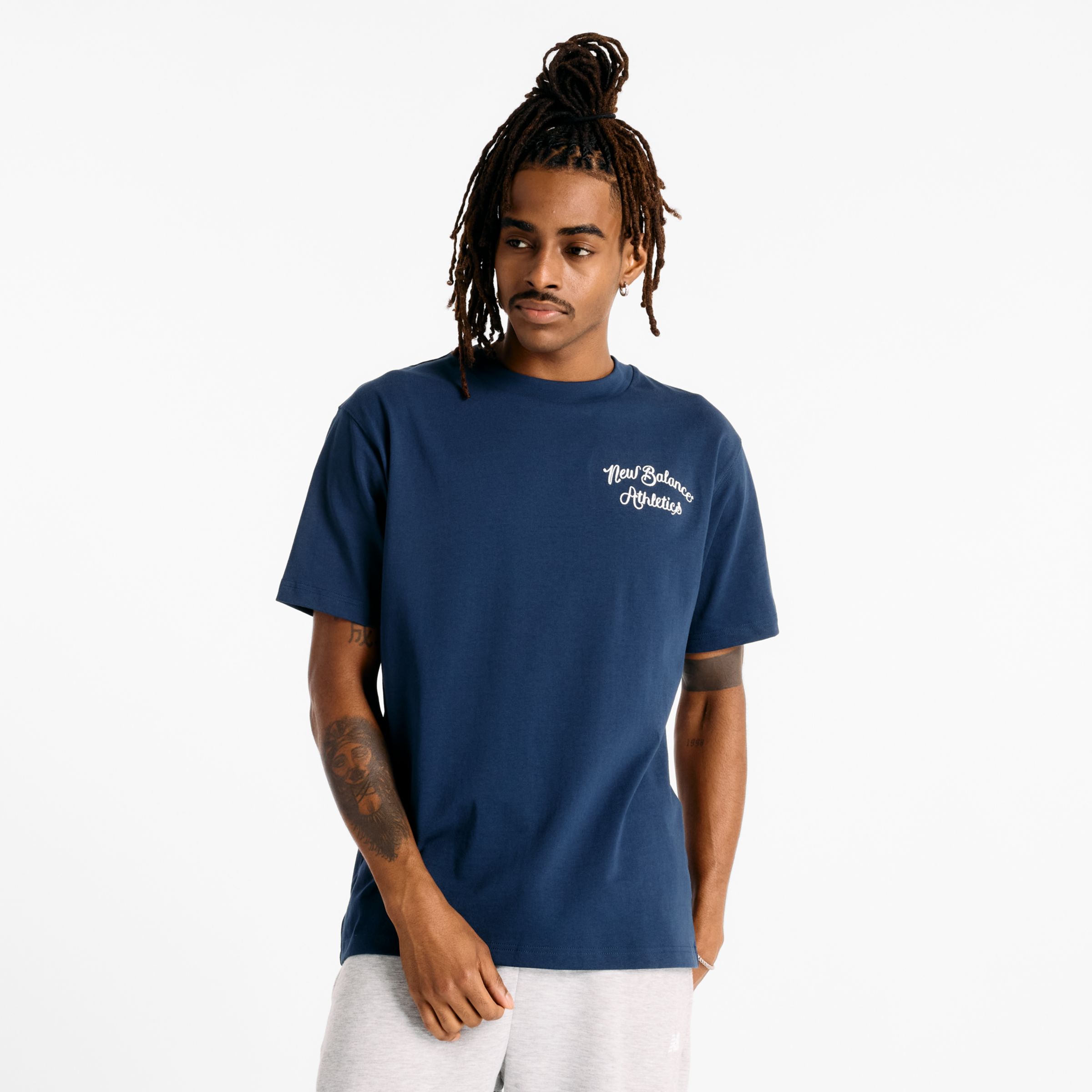 New Balance Athletics Embroidery T-shirt In Blue
