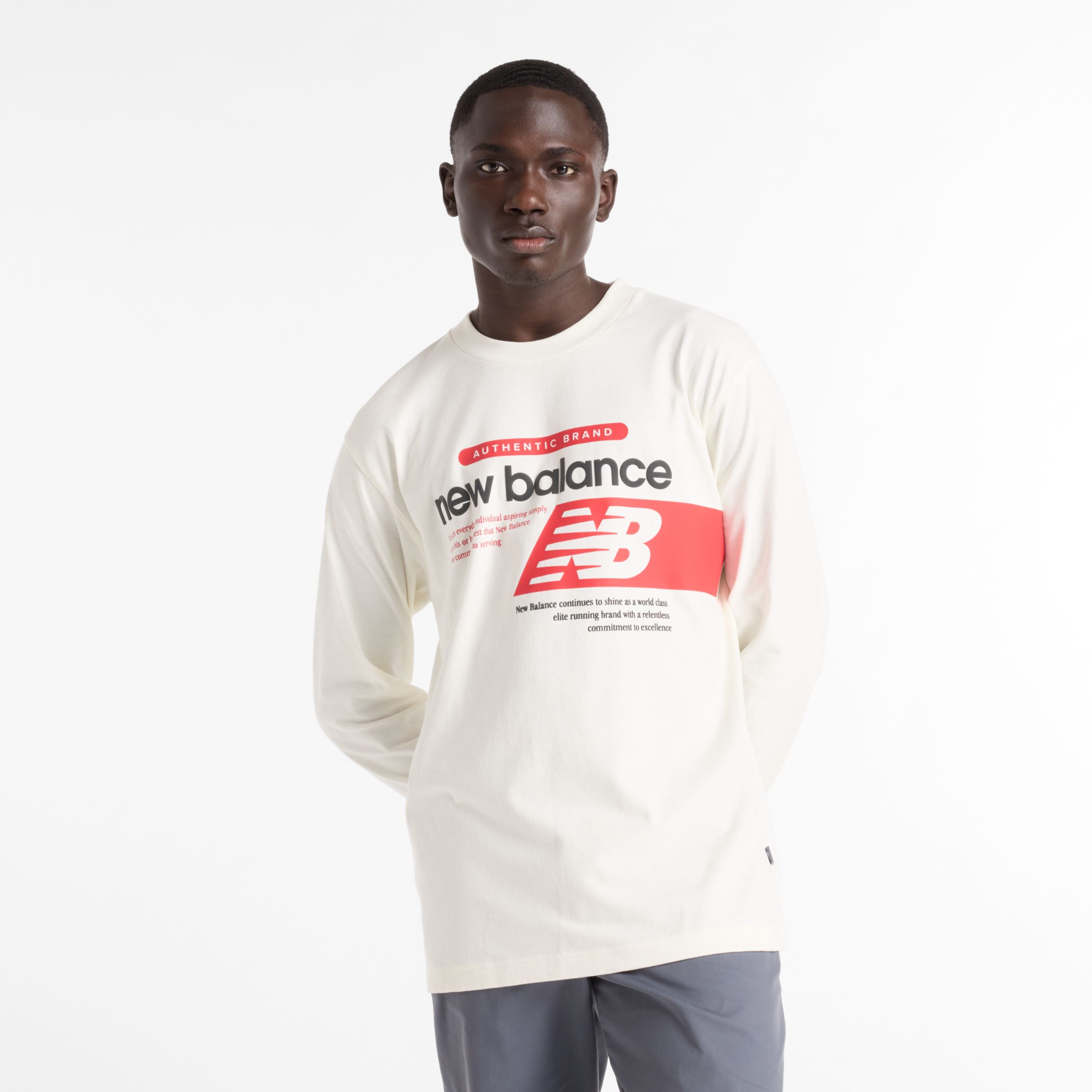 

New Balance Men's Athletics Relaxed Player Long Sleeve White - White