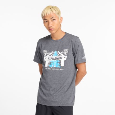 Valencia Marathon Finisher Graphic T-Shirt, BLACK HEATHER, MT43687VBKH