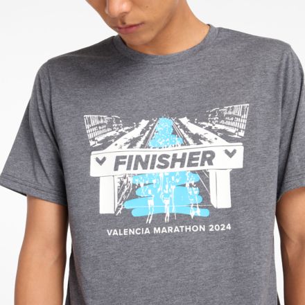 Valencia Marathon Finisher Graphic T-Shirt, BLACK HEATHER, MT43687VBKH