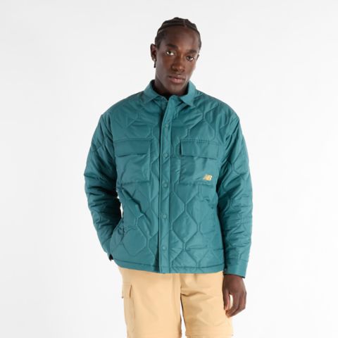 Мужской топ New Balance Lindor Quilted Long Sleeve, цвет: Еловый