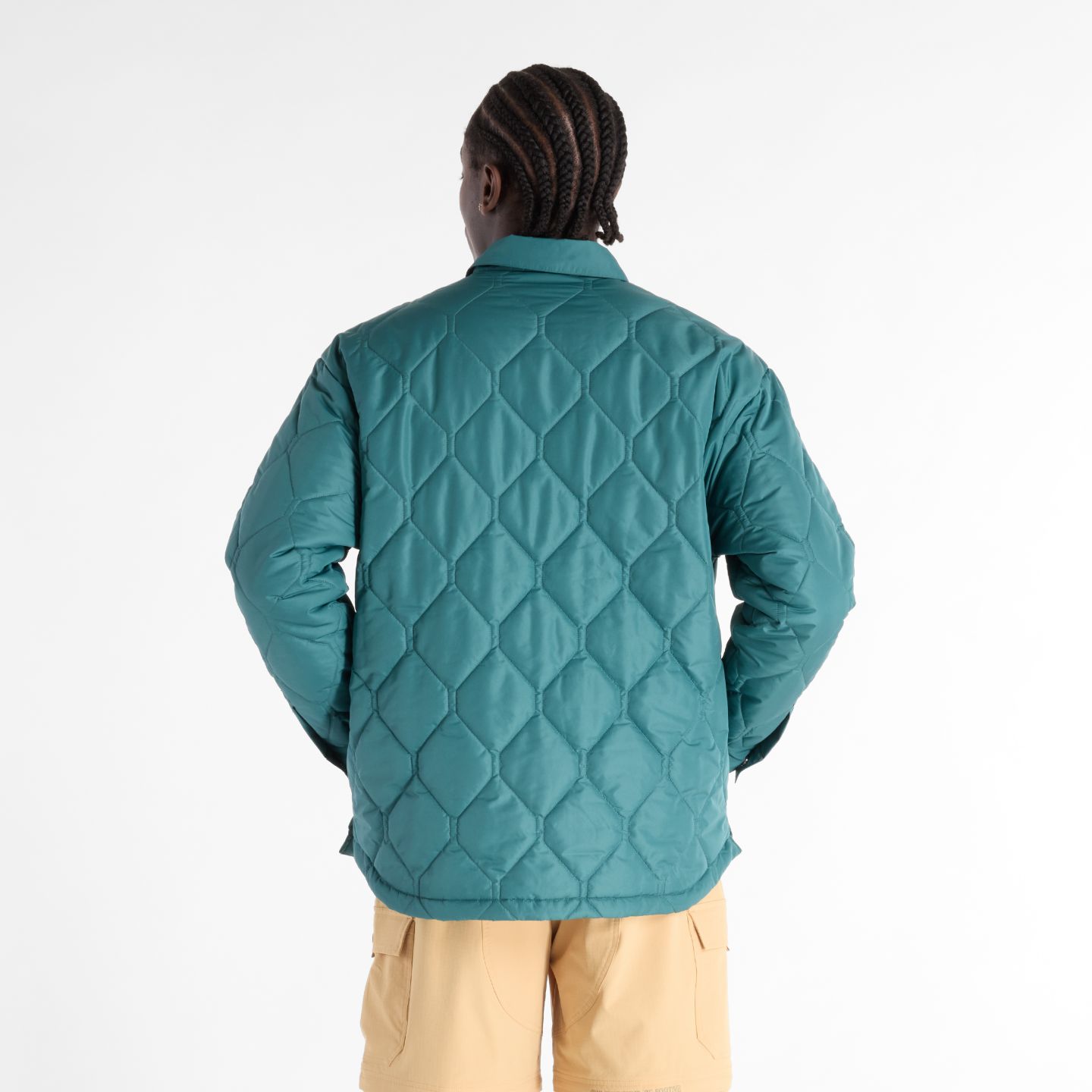 Мужской топ New Balance Lindor Quilted Long Sleeve, цвет: Еловый — фото 3
