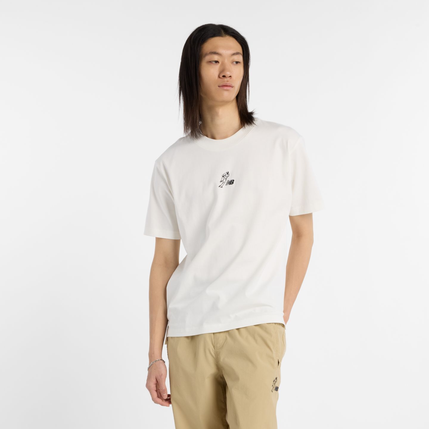 Мужская футболка New Balance Shohei Signature Logo, цвет: Морская соль — фото 1