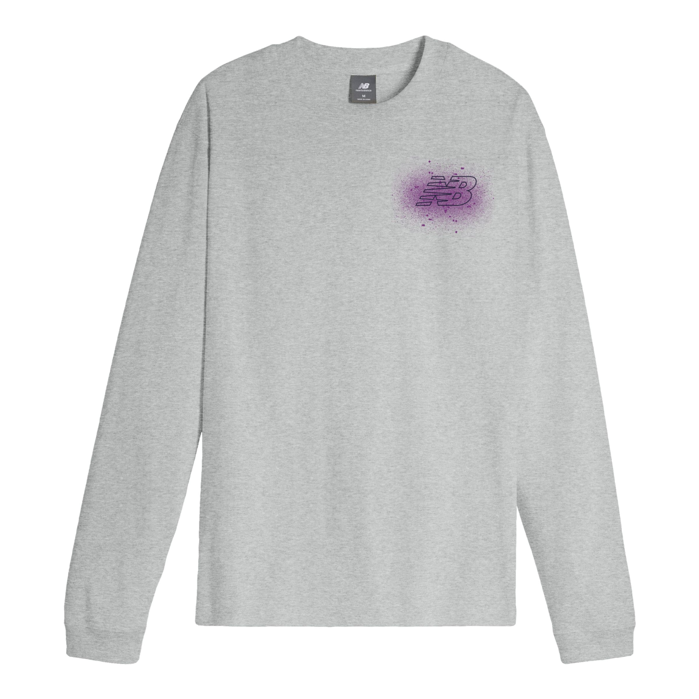 

New Balance Men's Spray Paint Long Sleeve Grey - Grey