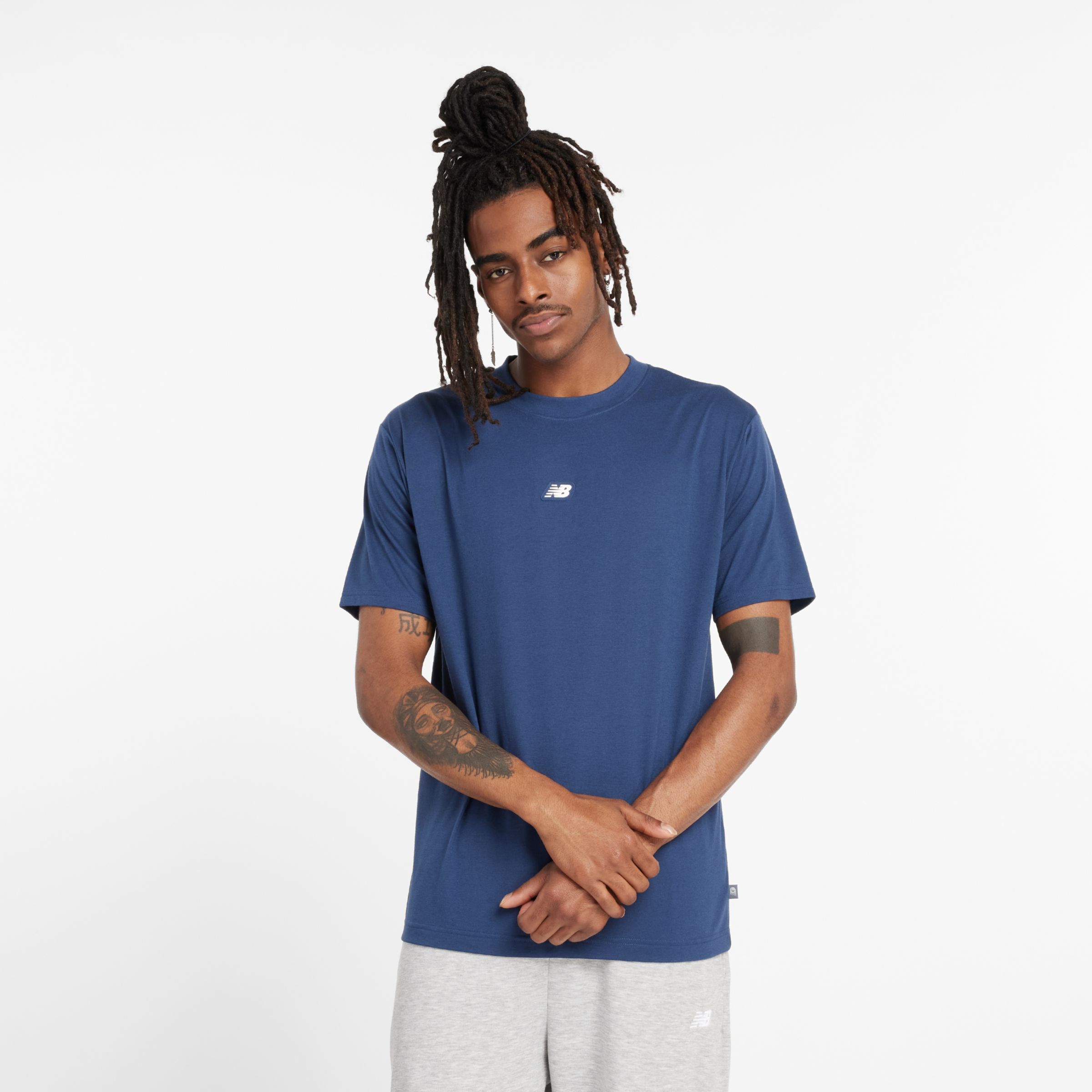 

New Balance Men's All Day On Court Graphic T-Shirt Blue - Blue