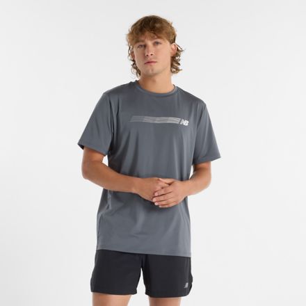 Linear ロゴ パフォーマンスショートスリーブTシャツ, GRAPHITE, MT51071GT