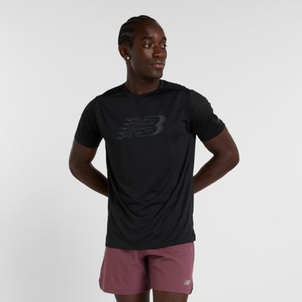 Sport Essentials Printed Run T-Shirt, BLACK, MT51206BK
