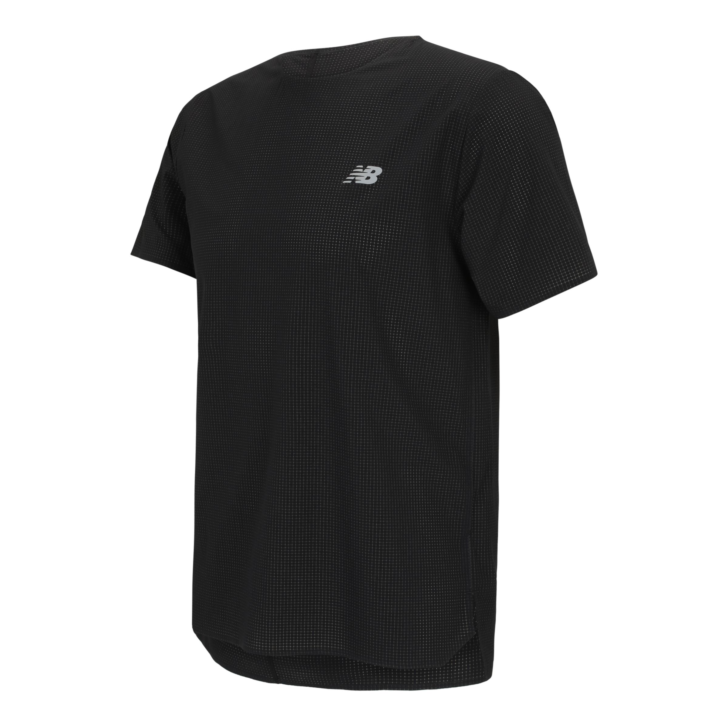New Balance Men's Race Day Ultra Light T-Shirt in Black Polywoven, size Medium