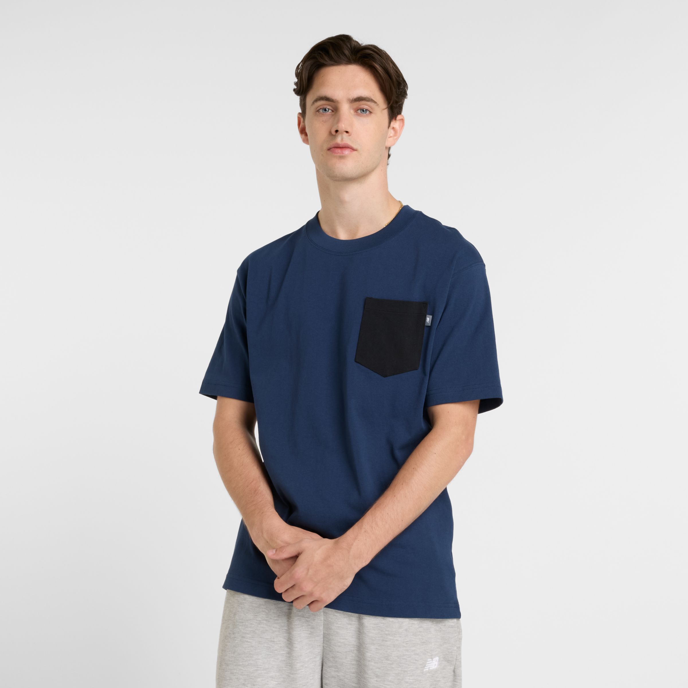 New Balance Uomo Athletics Cotton Pocket T-Shirt, Cotone, Taglia L