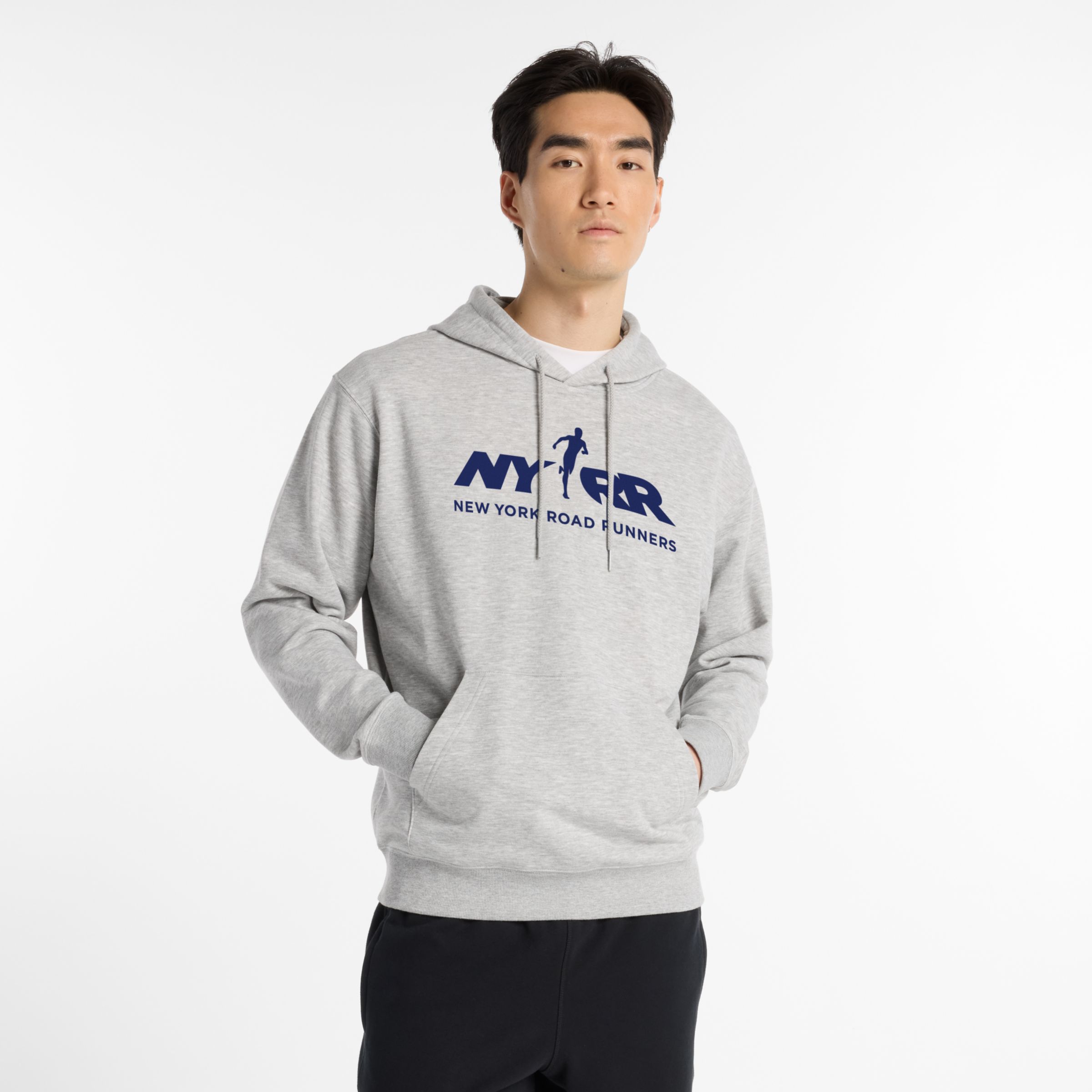New Balance Men's Run For Life Graphic French Terry Hoodie In Grey