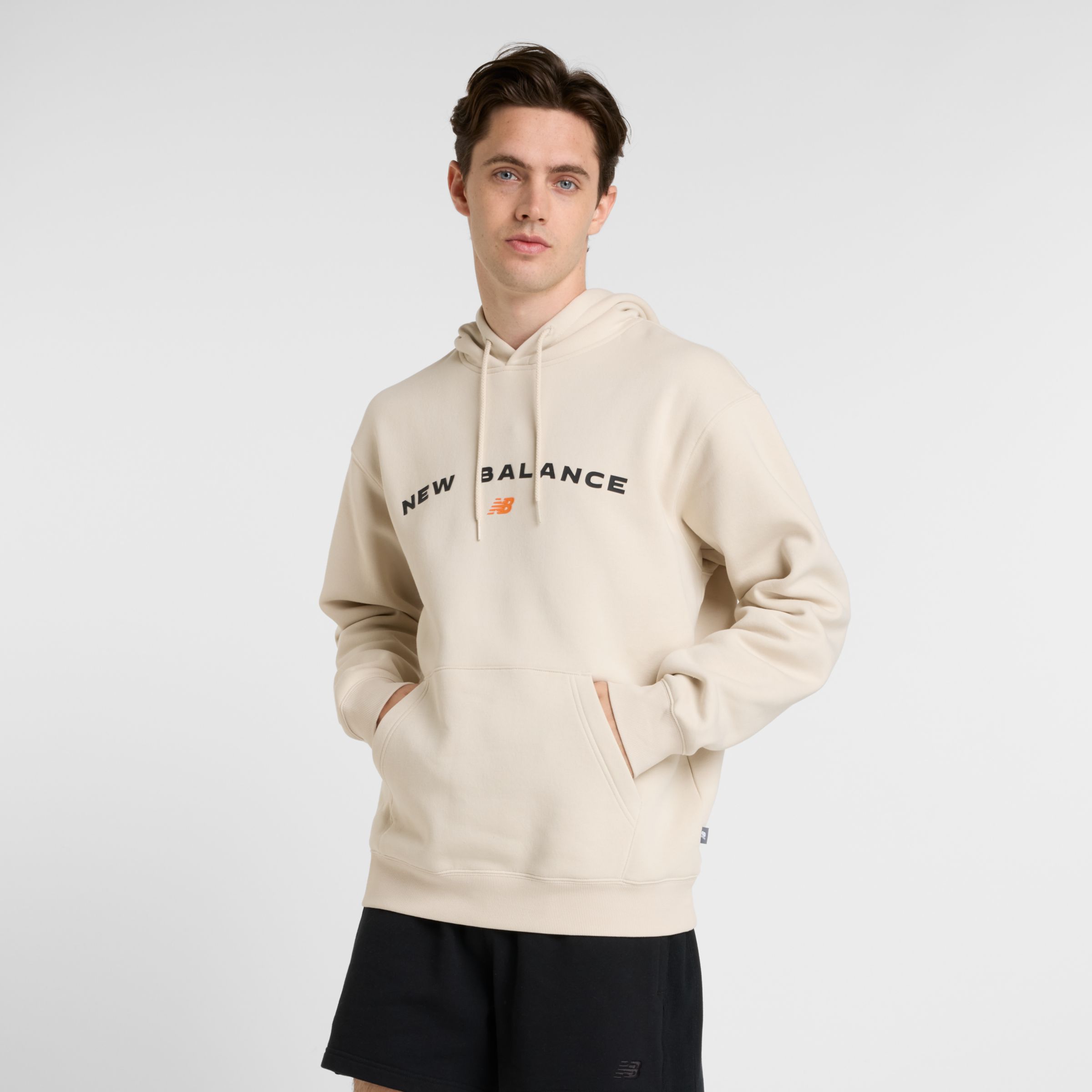 New Balance Homme Reimagined Fleece Graphic Hoodie en Gris, Coton, Taille L
