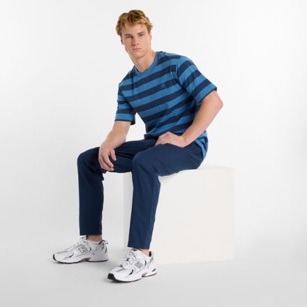 Athletics Cotton Thick Stripe T-Shirt, SEA STONE, MT51524SET