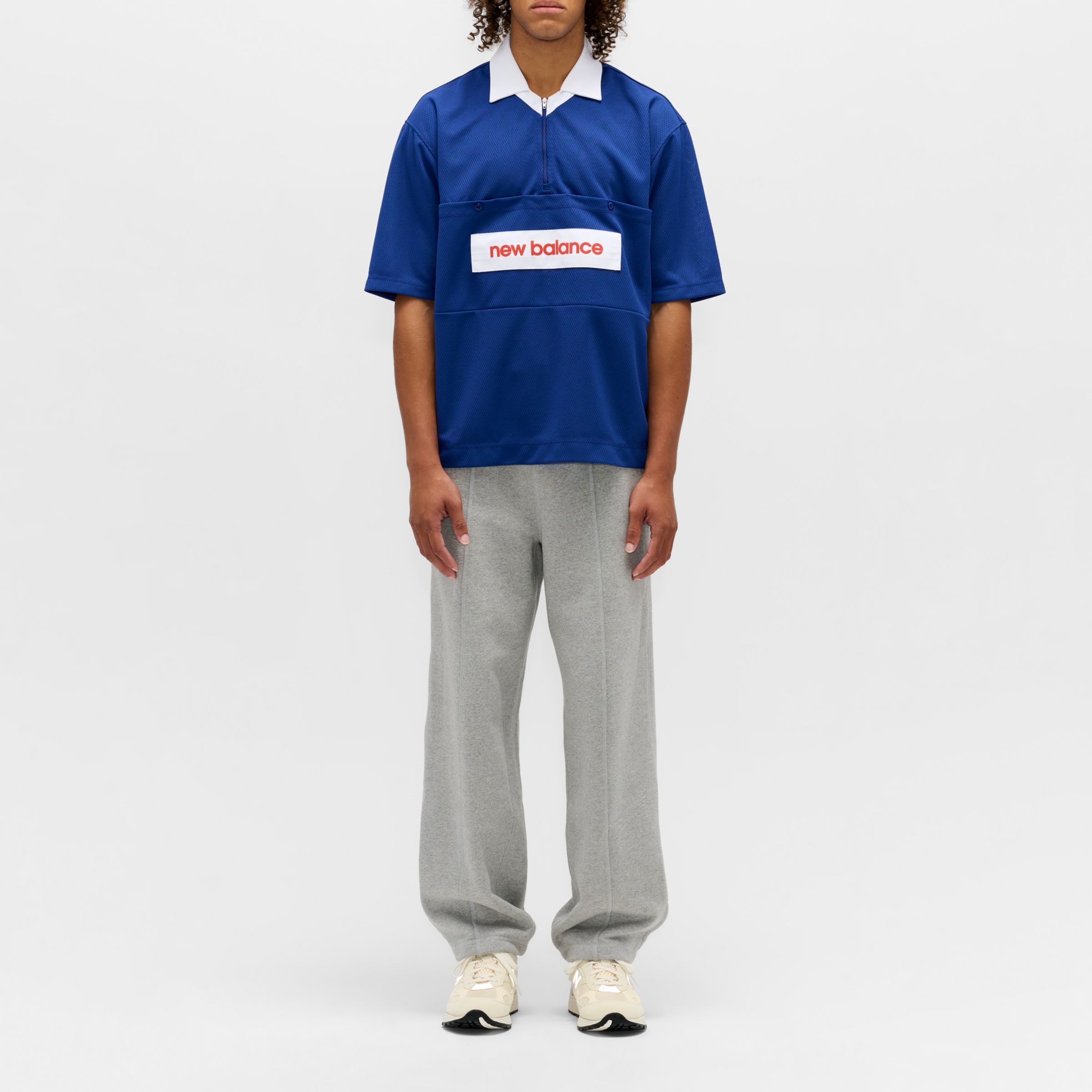 New Balance Homme Made in USA Polo en Bleu, Polaire poly, Taille M