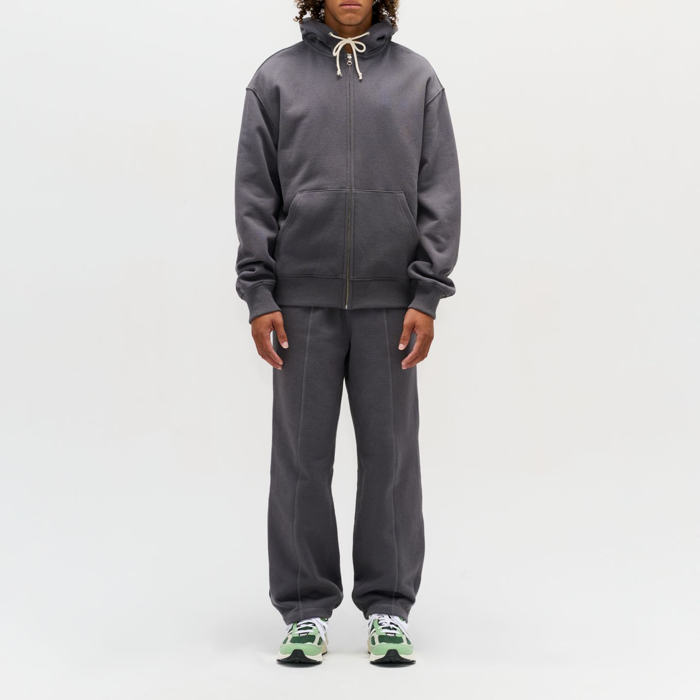 Мужское худи New Balance Made In USA Full Zip, цвет: Magnet — фото 1