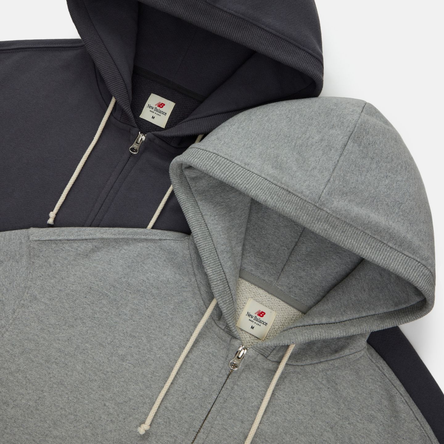 Мужское худи New Balance Made In USA Full Zip, цвет: Magnet — фото 7