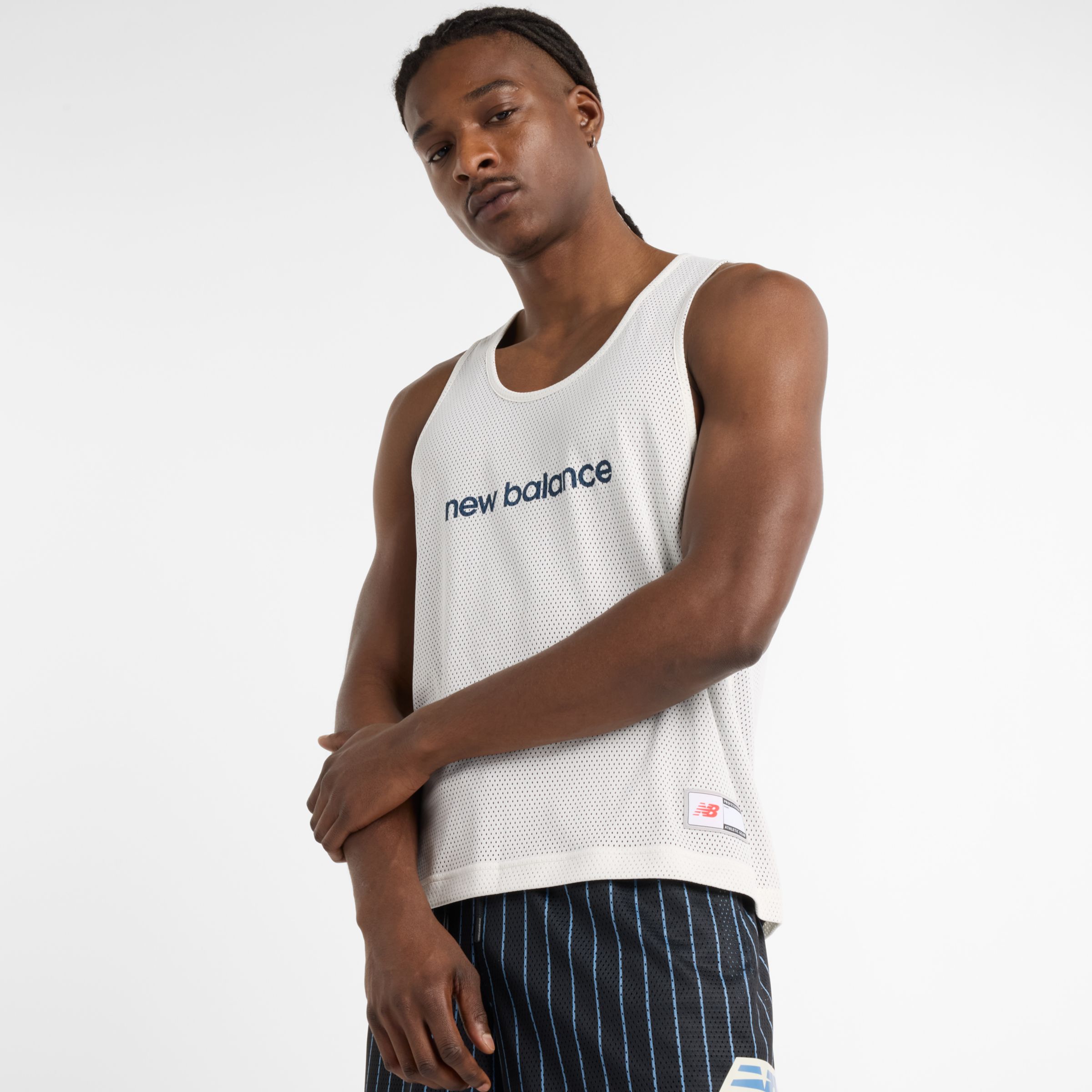 New Balance Uomo In Game Reversible Mesh Jersey in Nero, Maglia di poliestere, Taglia XS