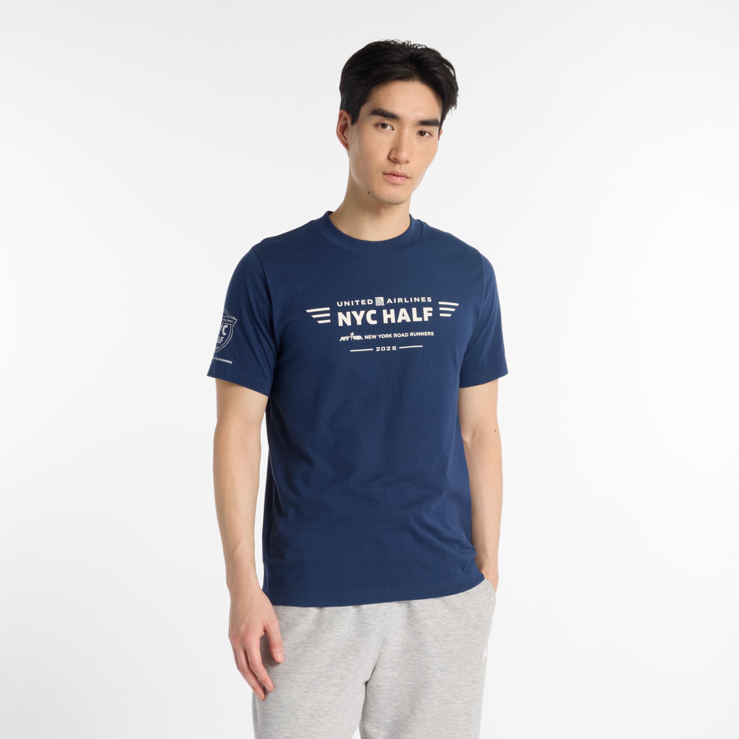 

New Balance Men's United Airlines NYC Half Graphic T-Shirt Blue - Blue