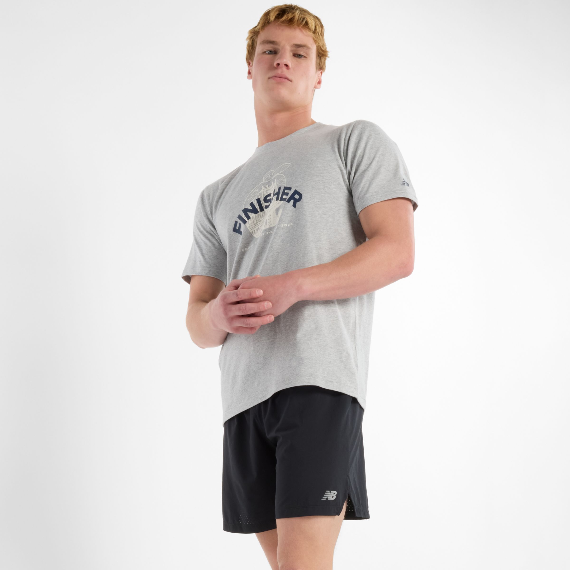 

New Balance Men's United Airlines NYC Half Finisher T-Shirt Grey - Grey