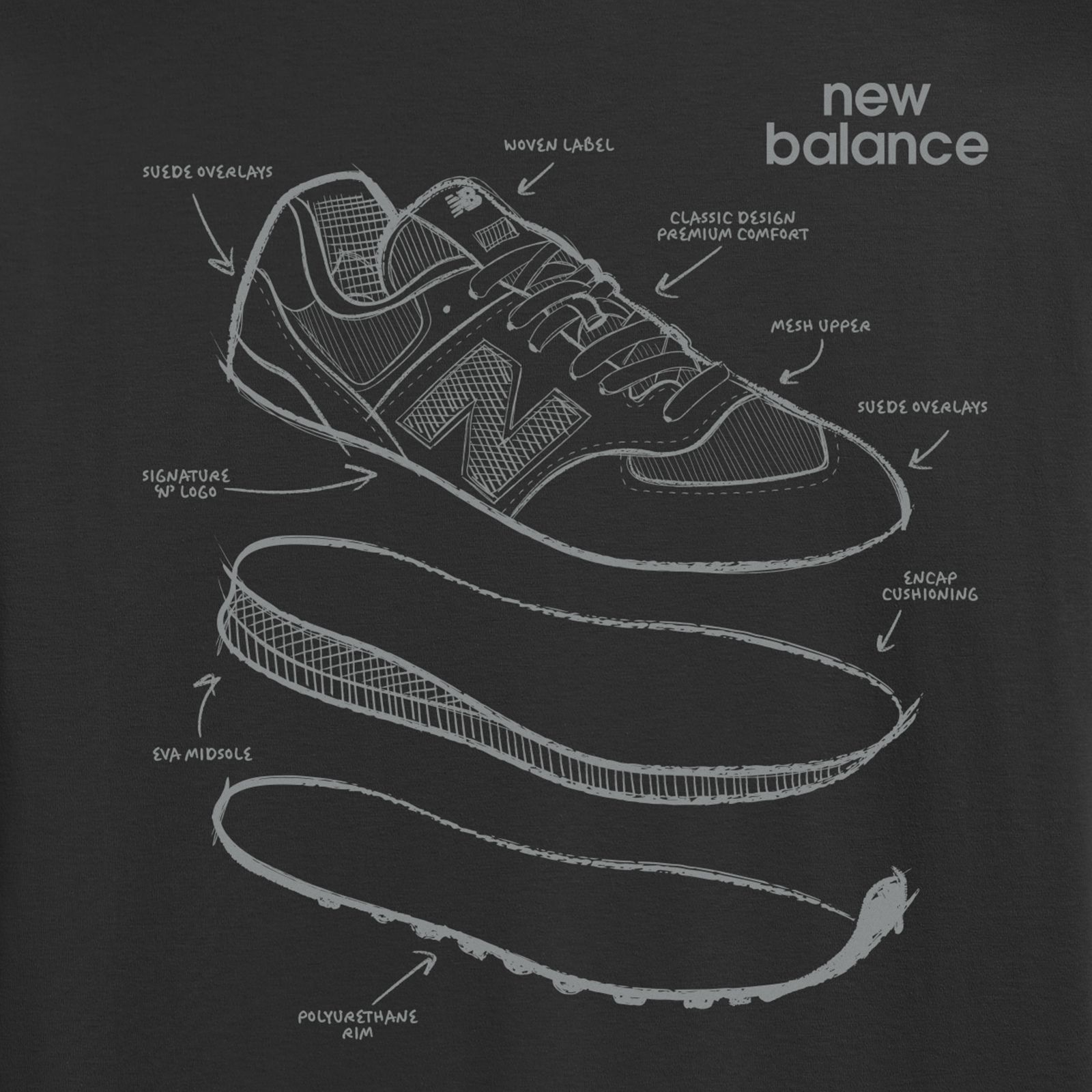 Обувь New Balance Shoe Schematics T-Shirt — фото 2