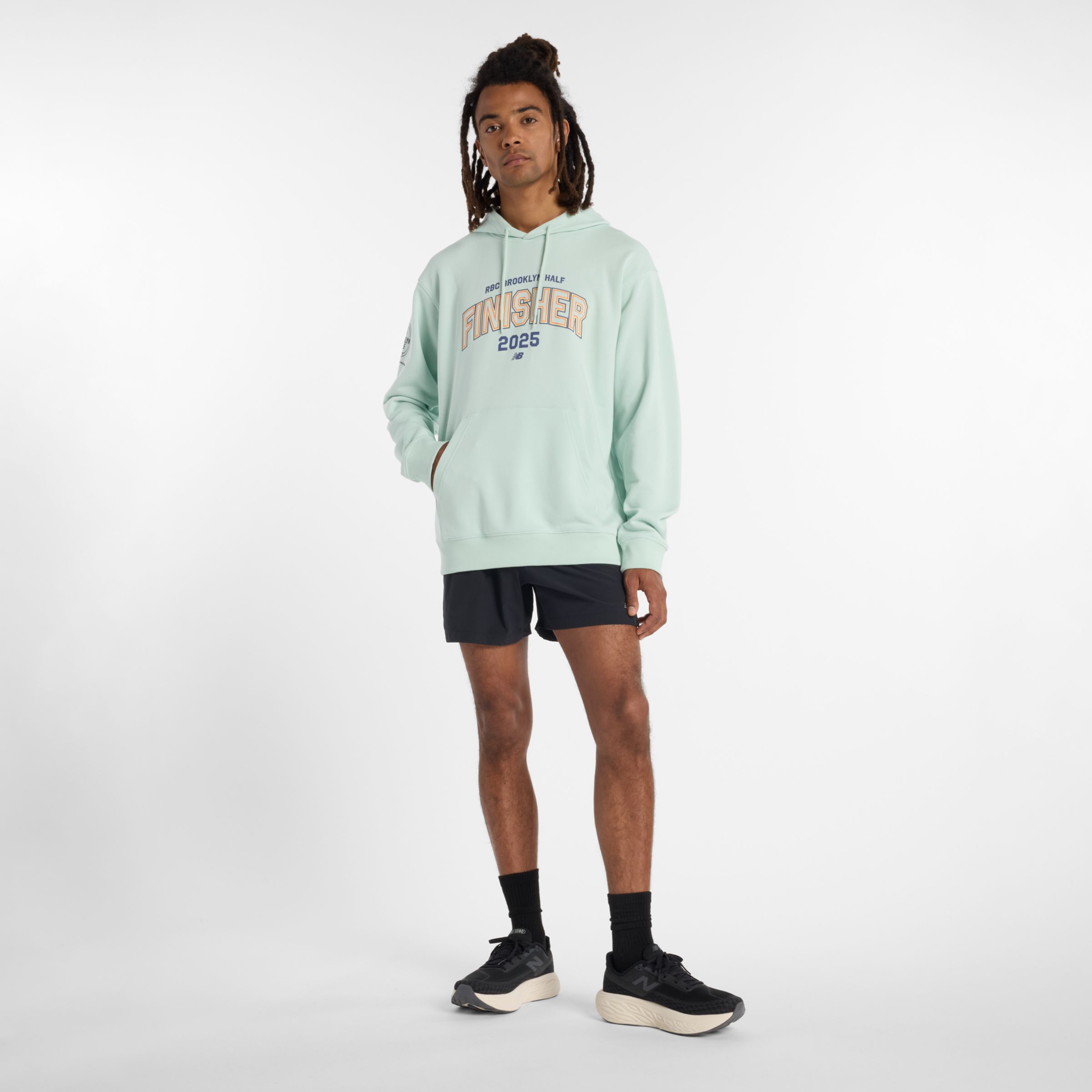 

New Balance Men's RBC Brooklyn Half French Terry Finisher Hoodie Green - Green