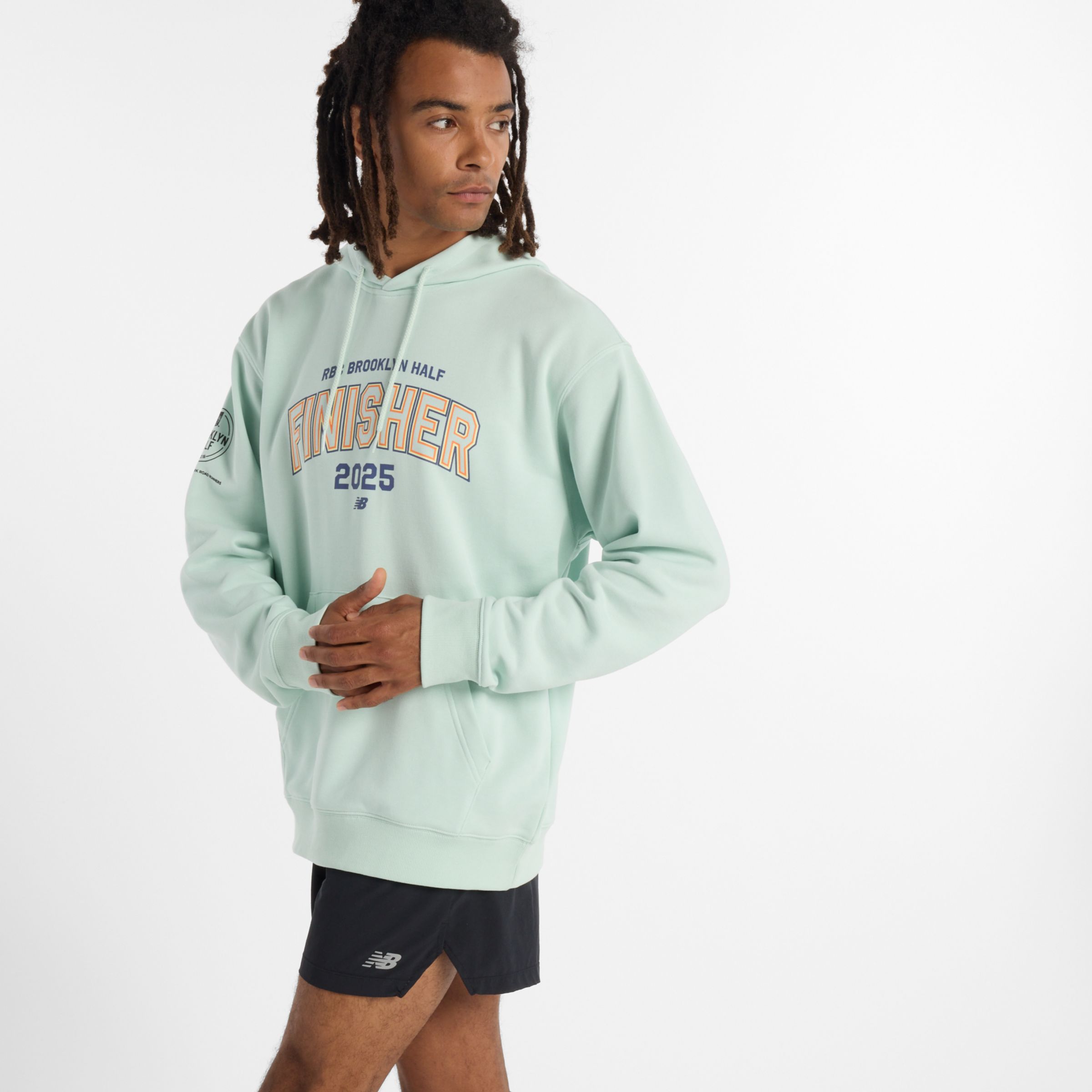 NEW BALANCE MEN'S RBC BROOKLYN HALF FRENCH TERRY FINISHER HOODIE 