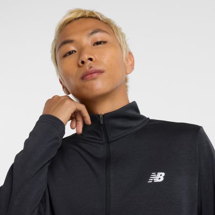 Sport Knit 1/4 Zip, BLACK with WHITE, MT51803BK