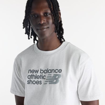 Athletics Premium Relaxed Chest Logo T-Shirt, ASH HEATHER MULTI with SLATE GREY, MT51900AH3