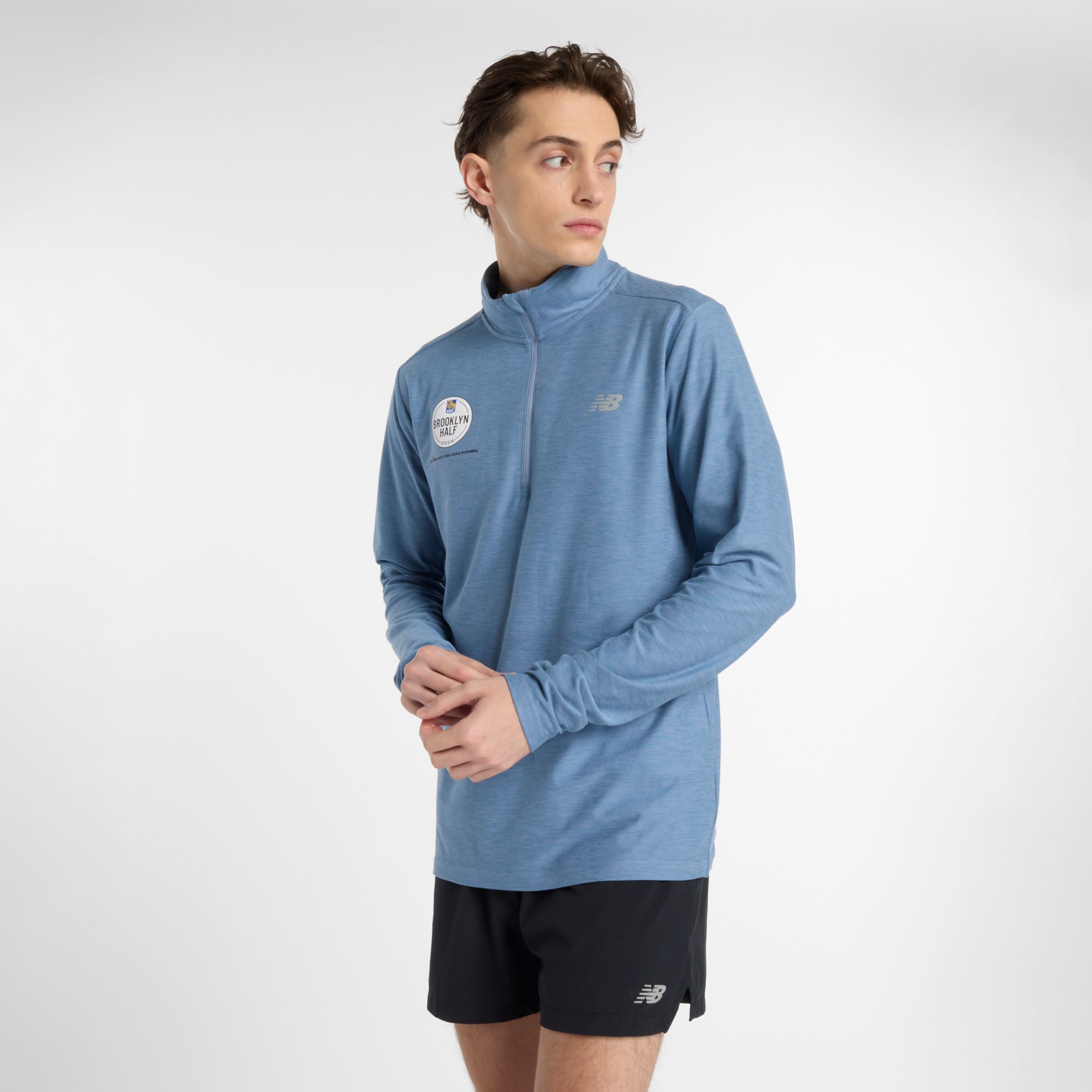NEW BALANCE MEN'S RBC BROOKLYN HALF SPACE DYE 1/4 ZIP SHIRT 