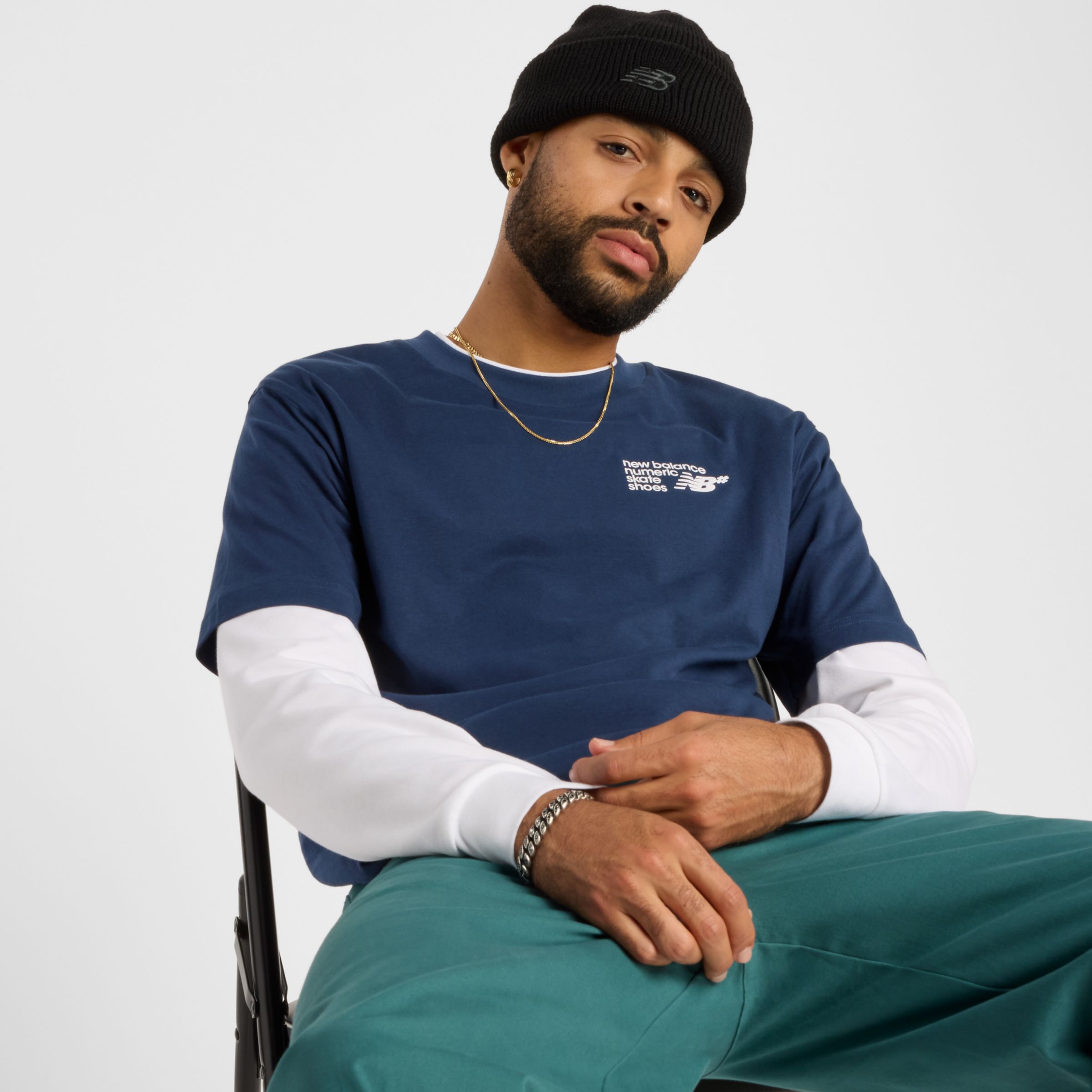 

New Balance Men's Numeric Small Logo Jersey T-Shirt Blue - Blue